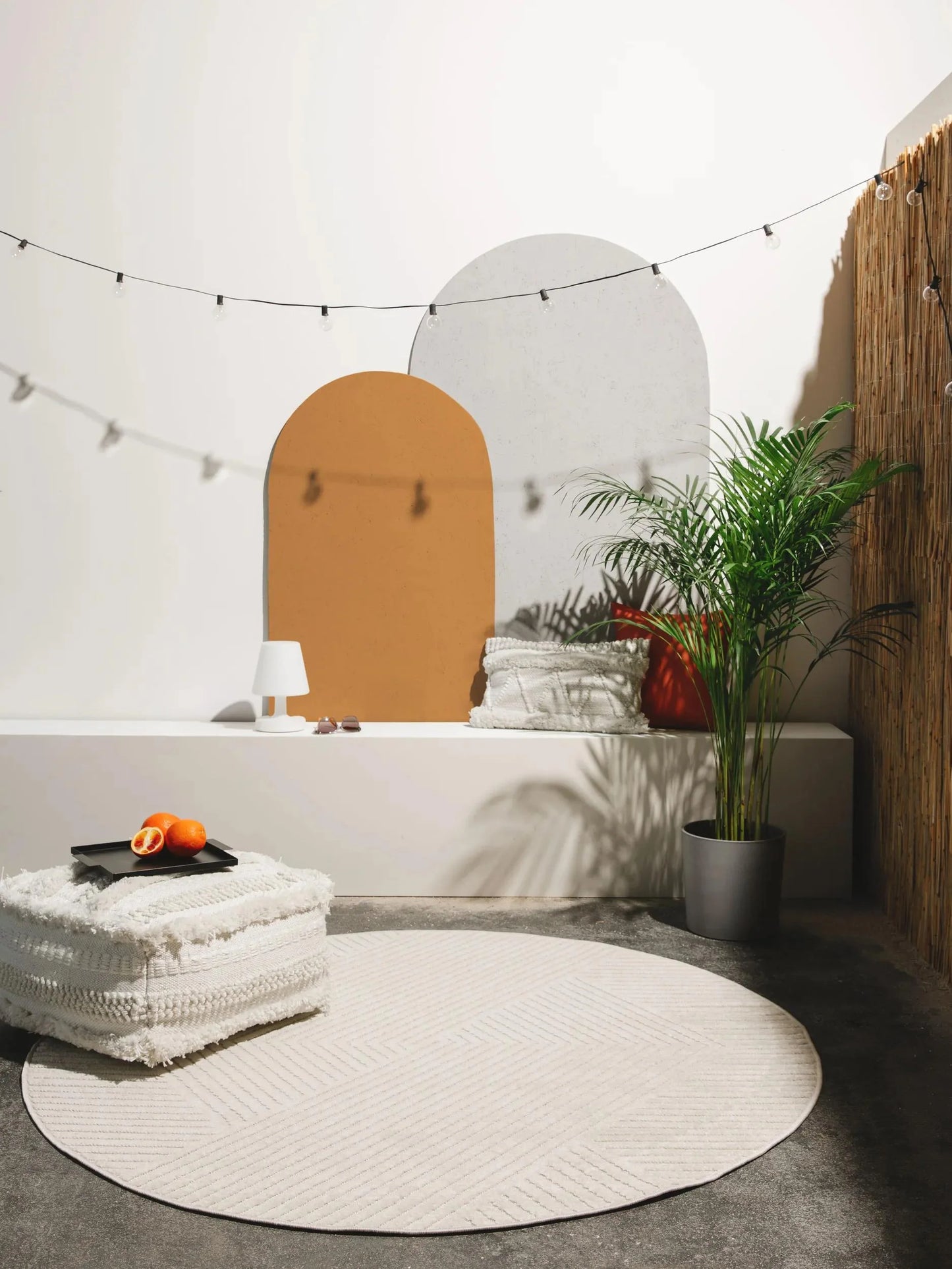 Covor rotund interior/exterior Mars Cream 