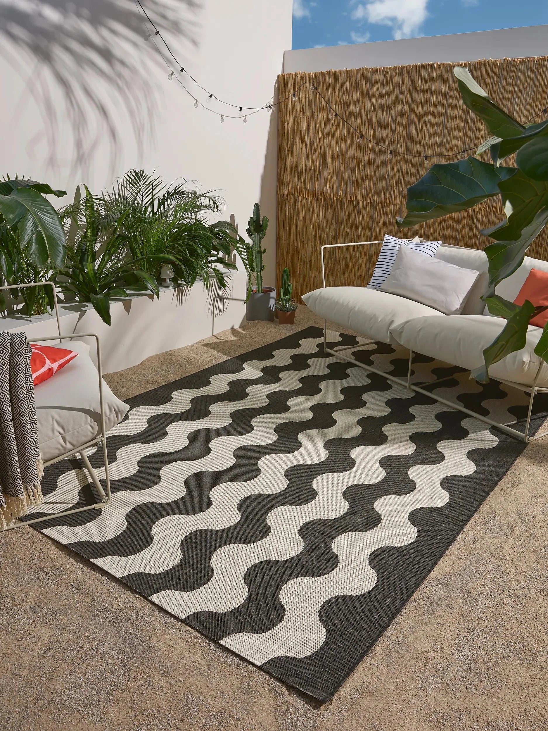 Covor interior/exterior Metro Black/White 