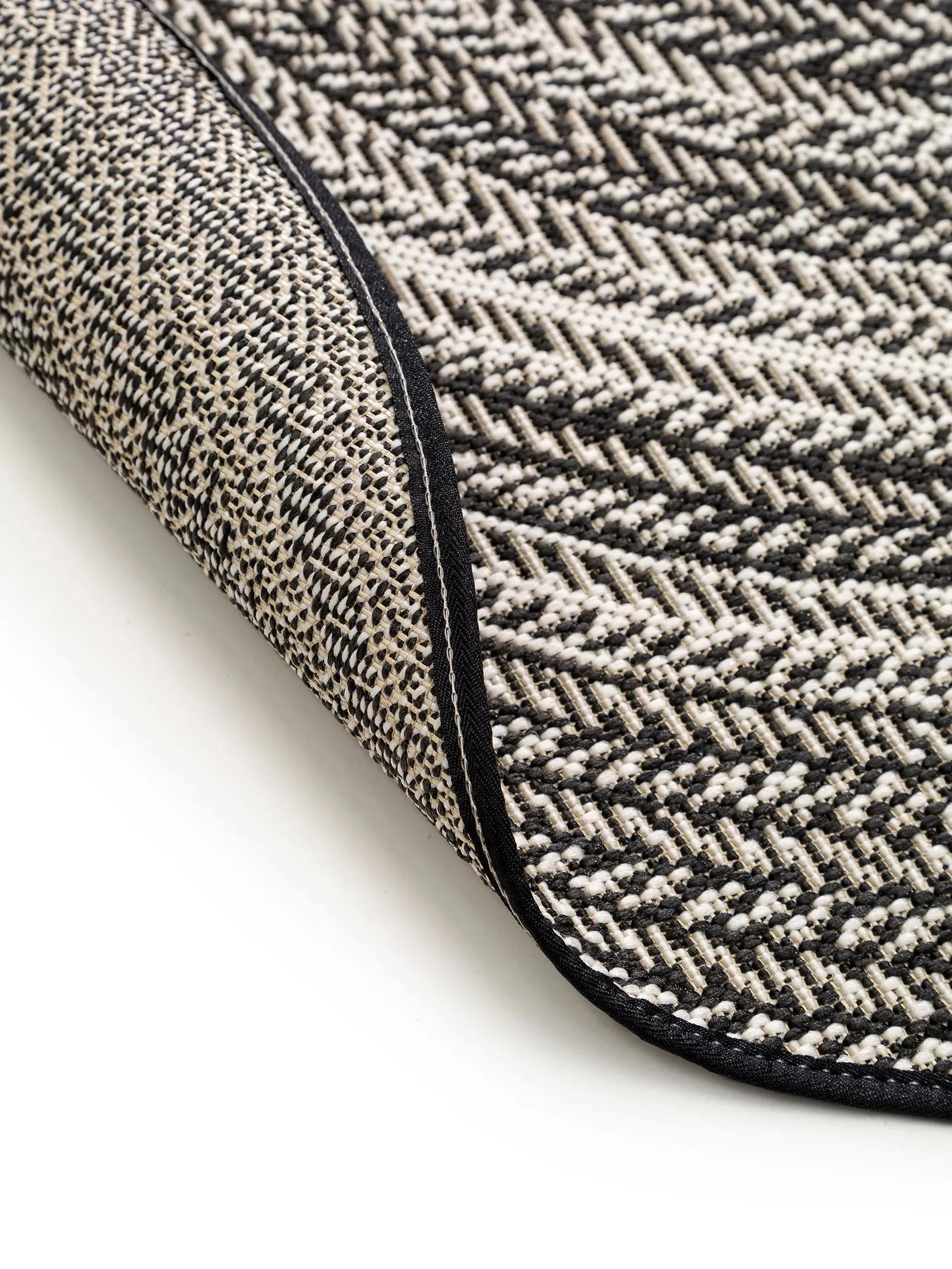 Covor rotund interior/exterior Metro Black/White