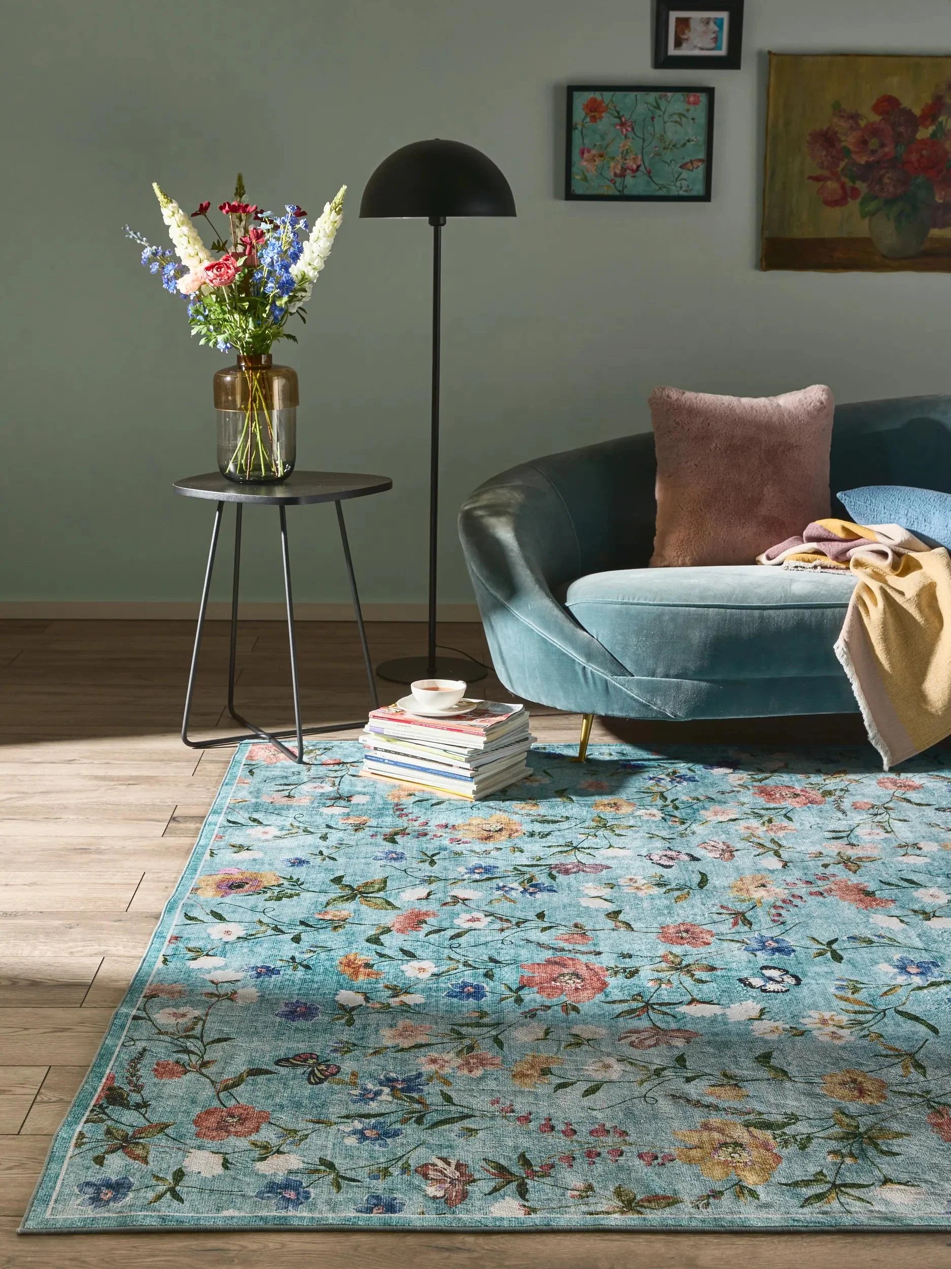 Covor lavabil Milly Multicolour/Turquoise