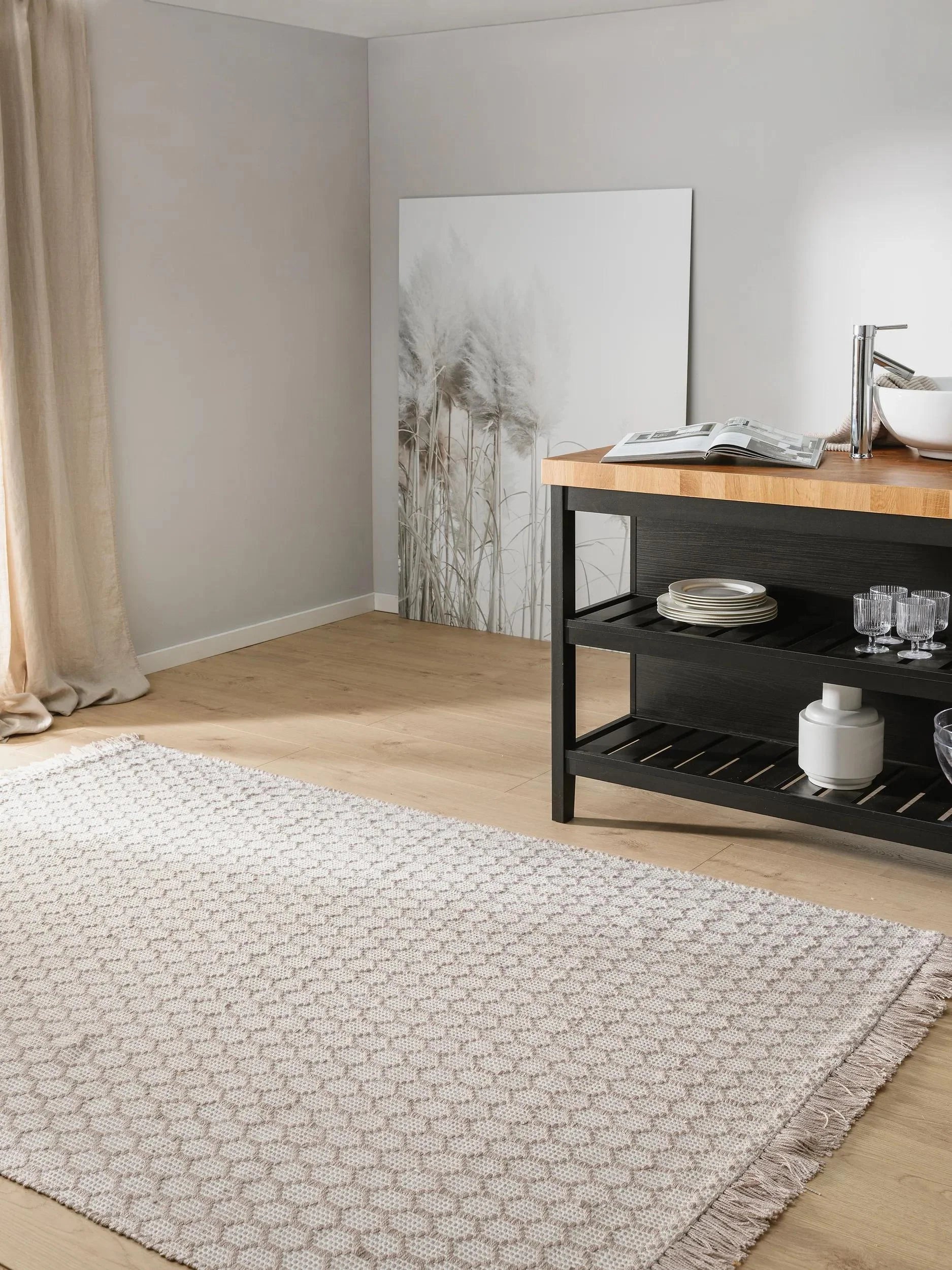 Covor din materiale reciclate Mimpi Taupe 