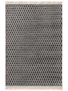 Covor din materiale reciclate Mimpi White/Black