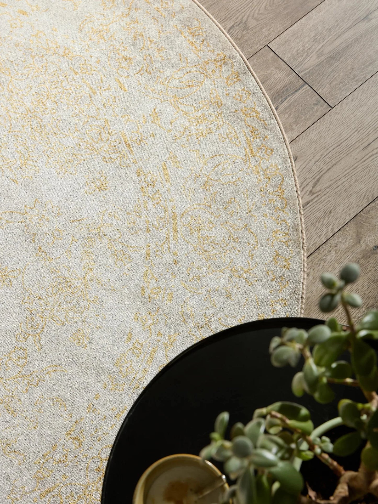 Covor lavabil Miray Beige/Yellow 
