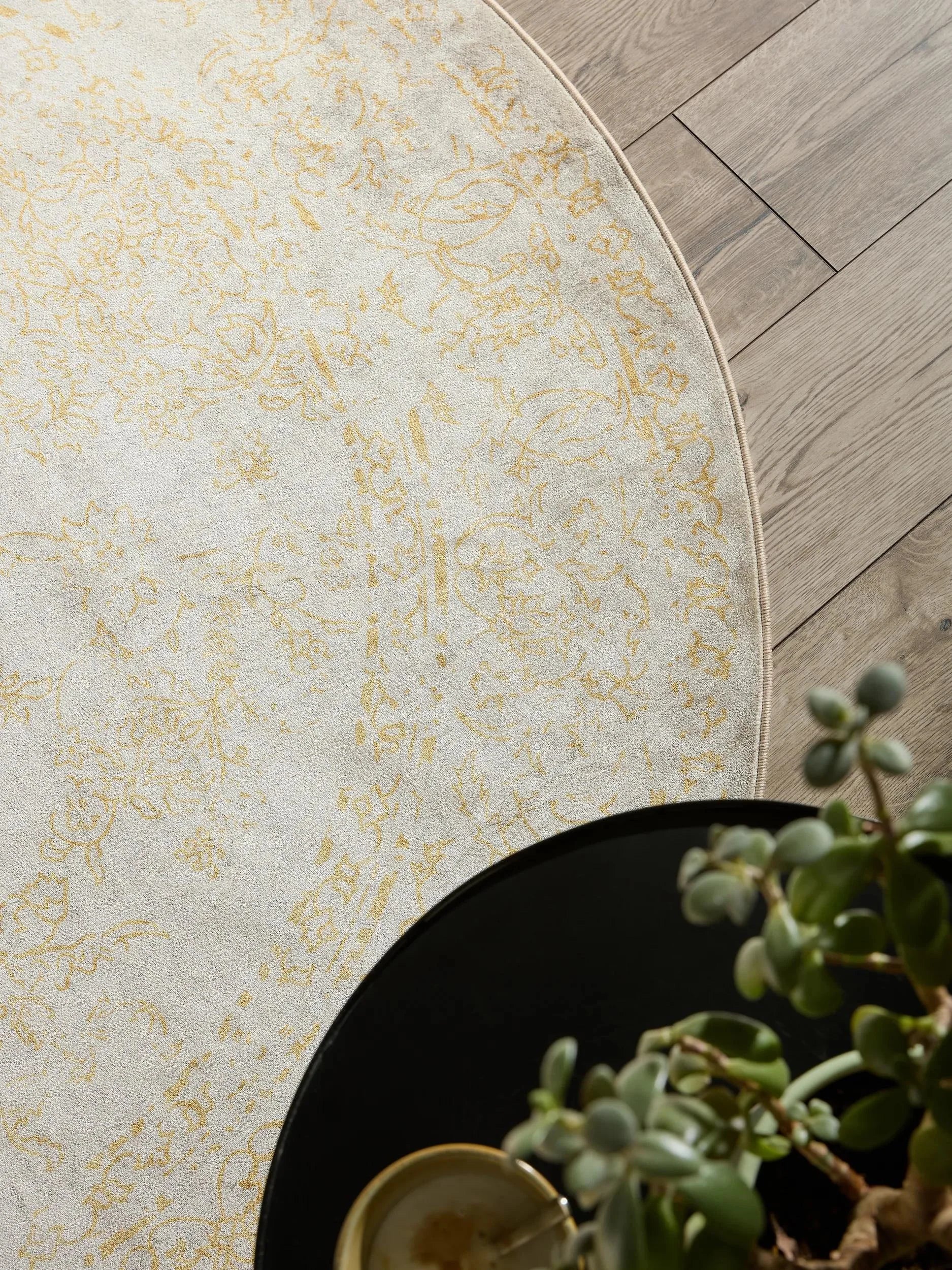 Covor lavabil Miray Beige/Yellow 
