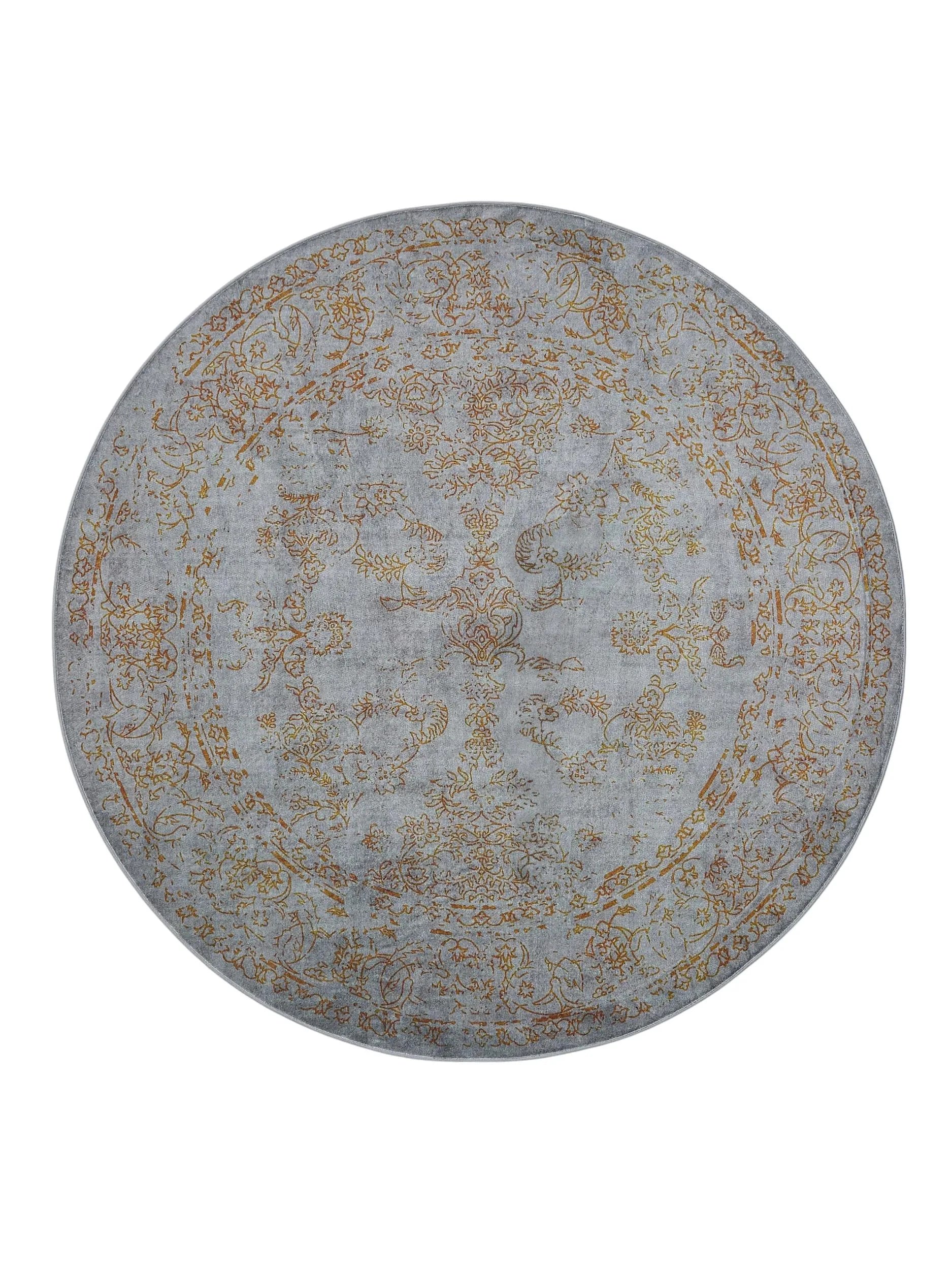 Covor lavabil Miray Grey/Orange 