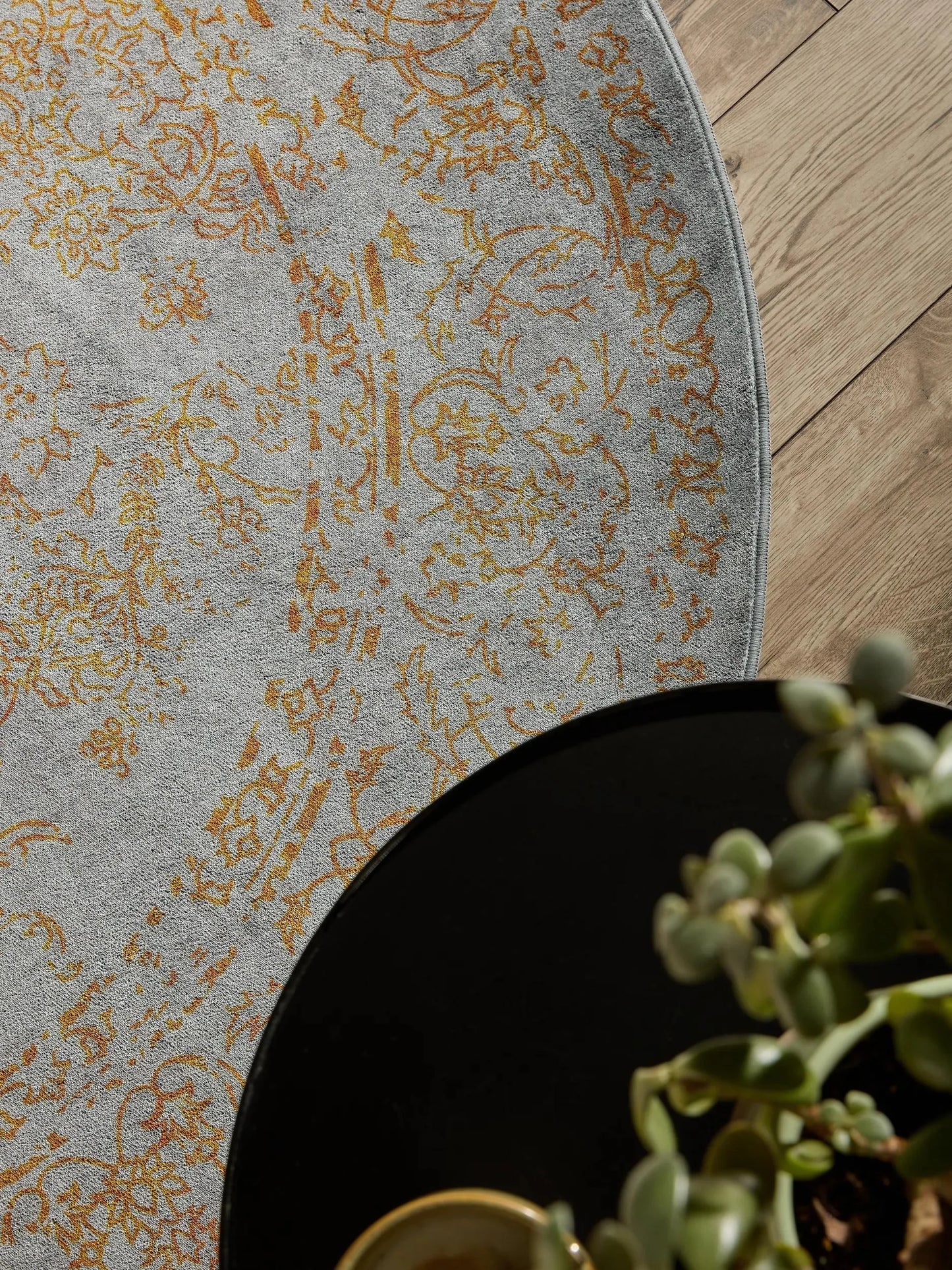 Covor lavabil Miray Grey/Orange 