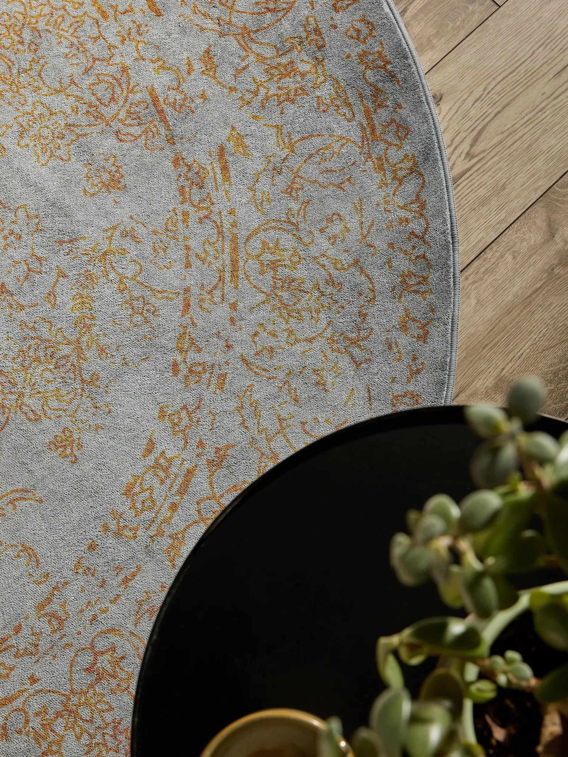 Covor lavabil Miray Grey/Orange 