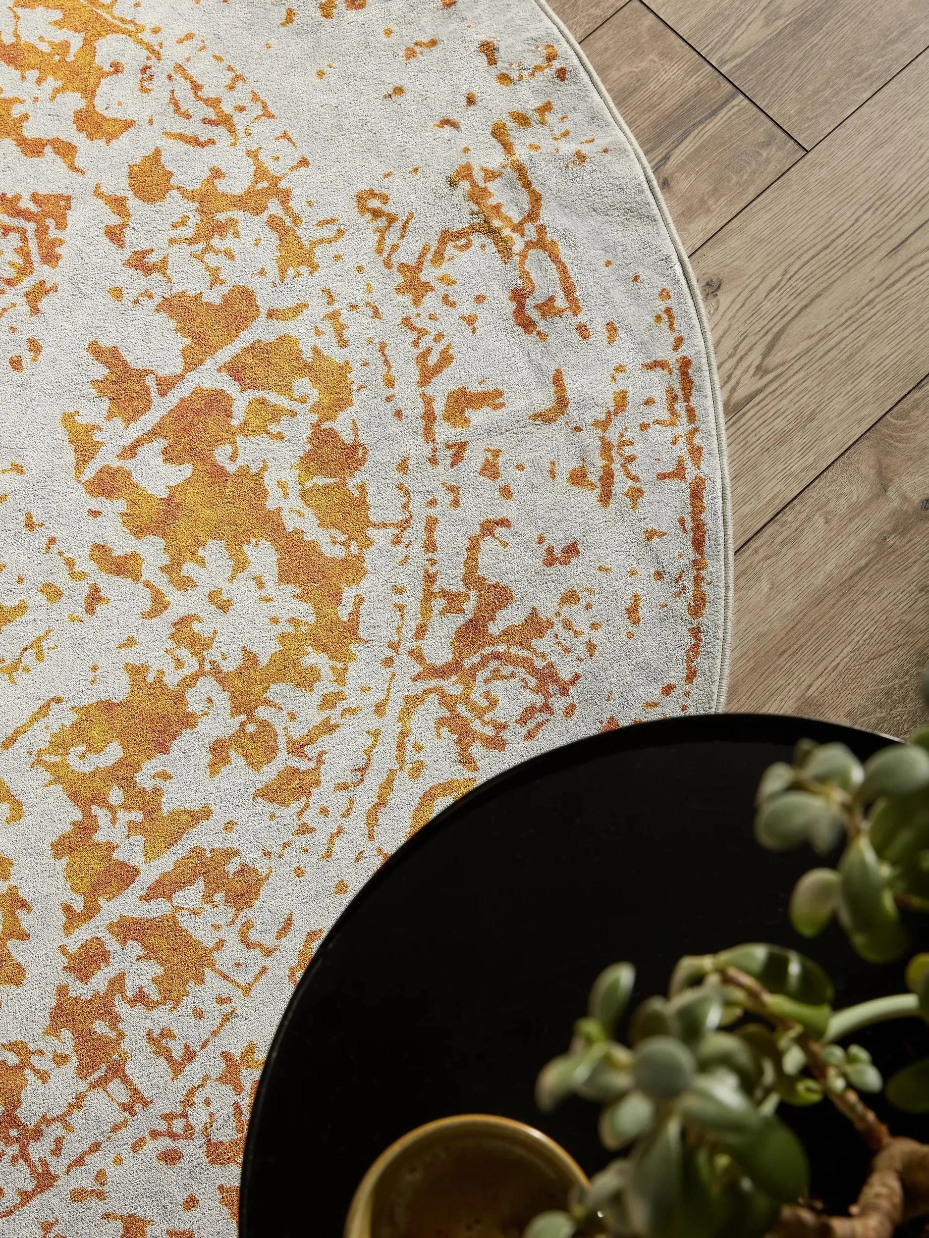Covor lavabil Miray Grey/Orange