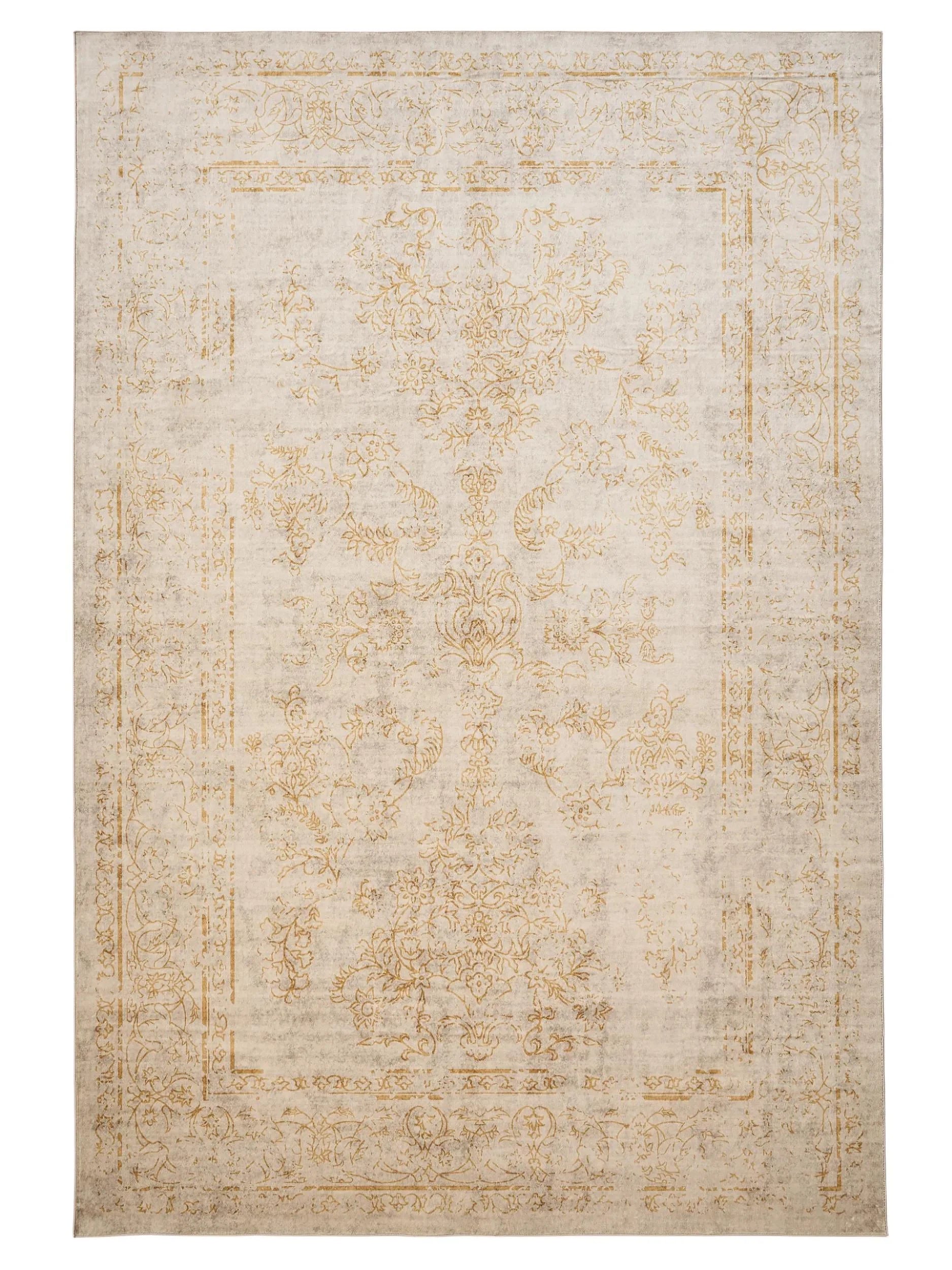 Covor lavabil Miray Beige/Yellow