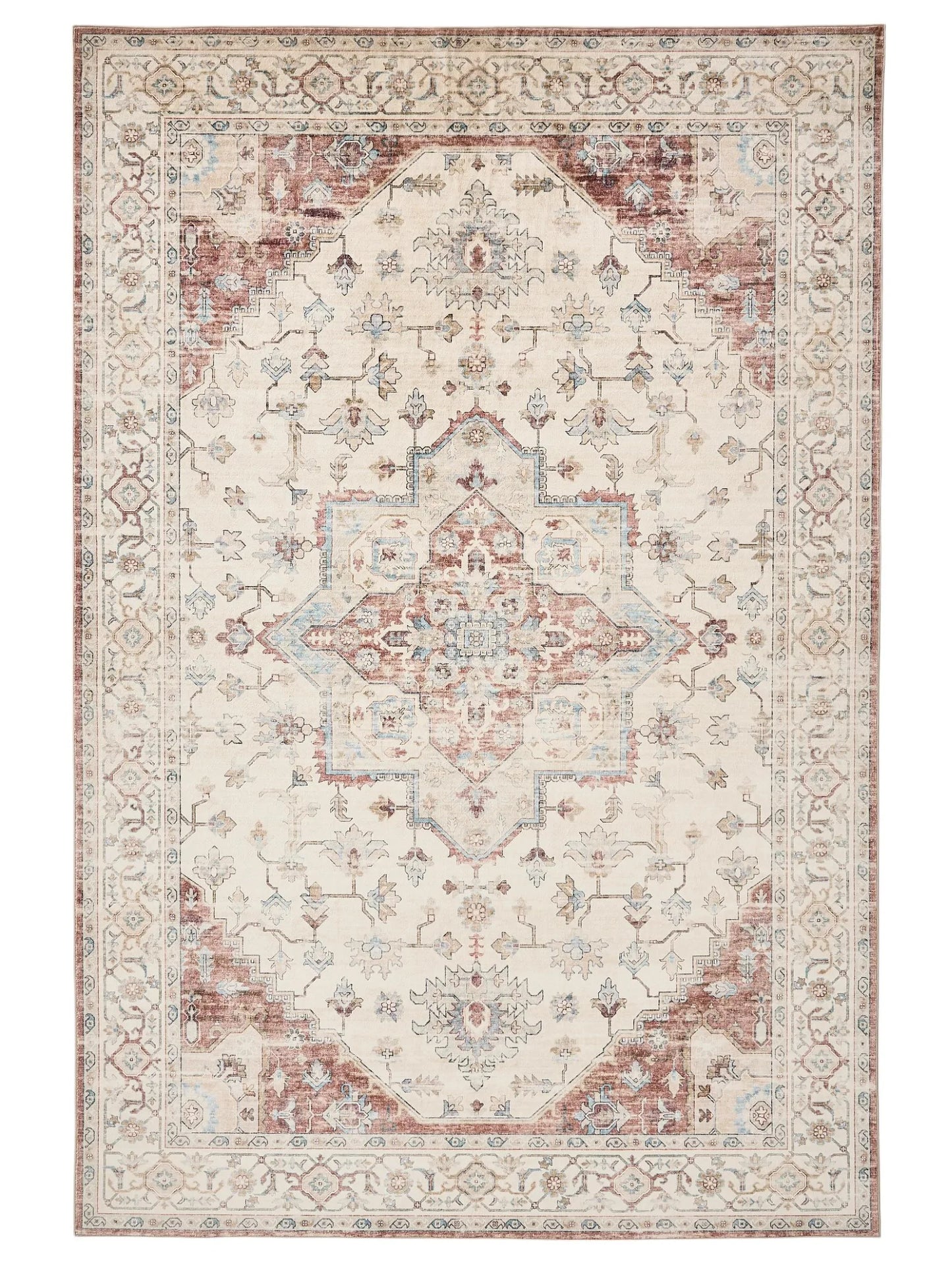 Covor lavabil Miray Multicolour/Red 