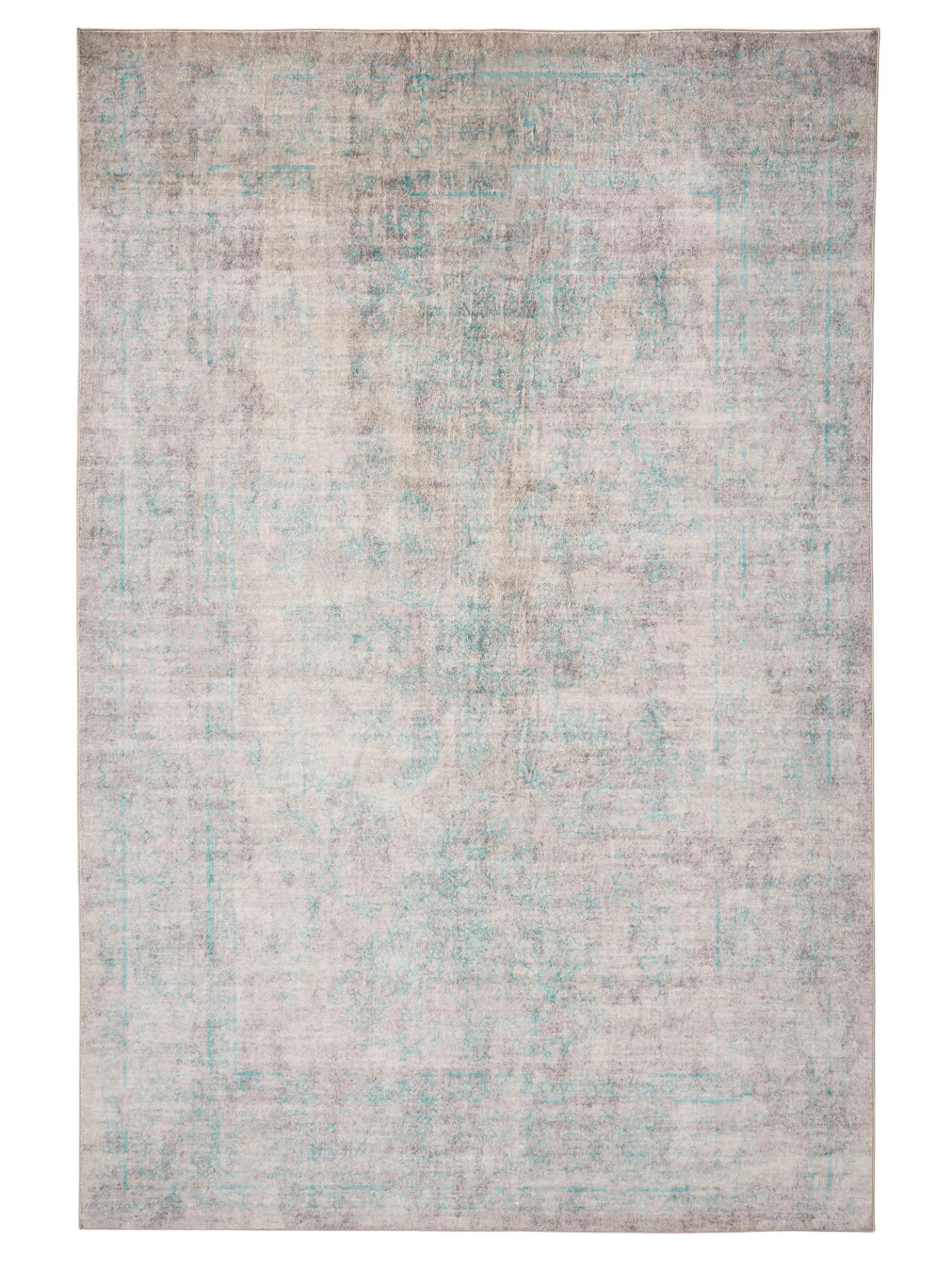 Covor lavabil Miray Grey/Turquoise 