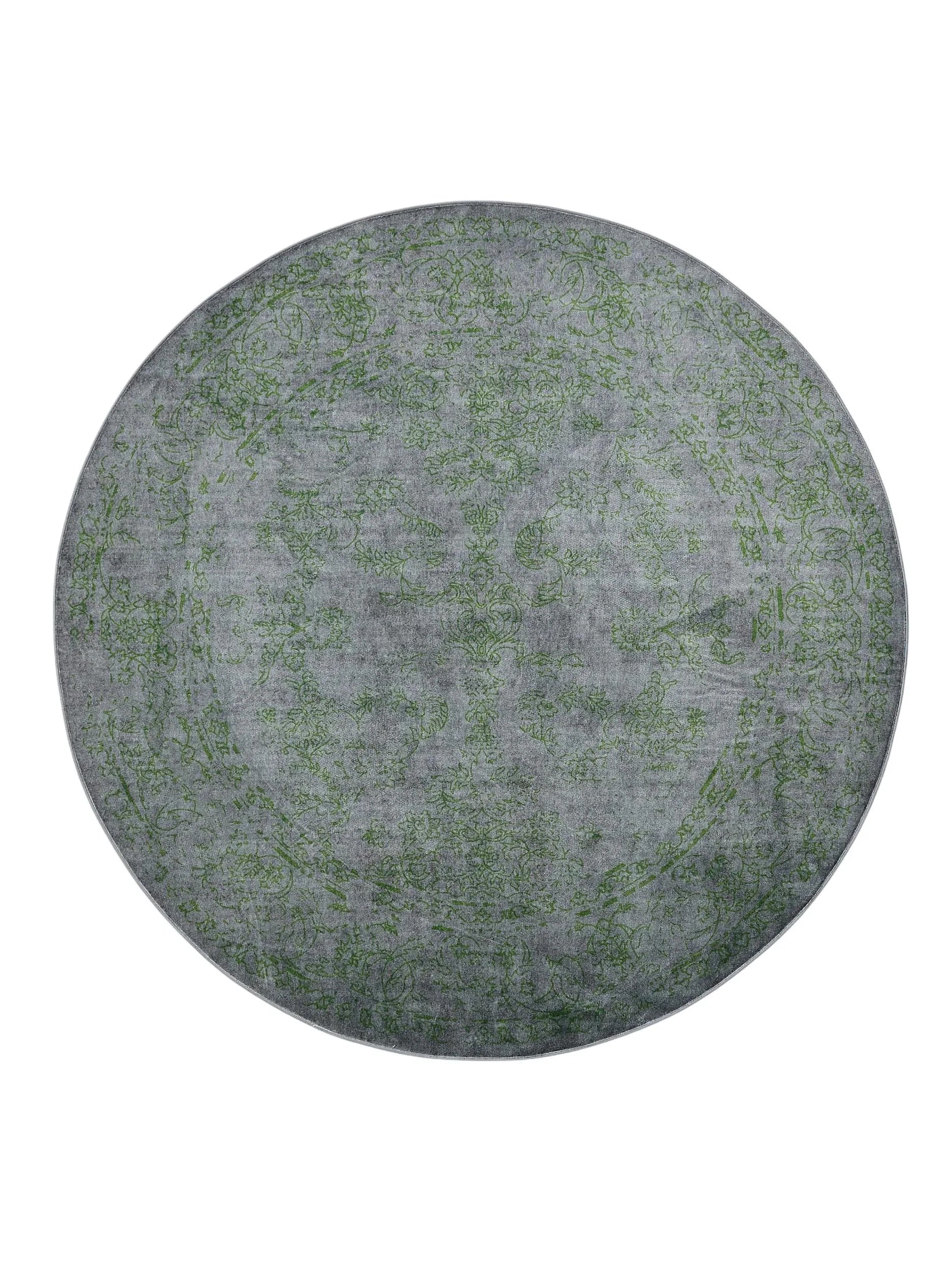 Covor lavabil Miray Grey/Green 