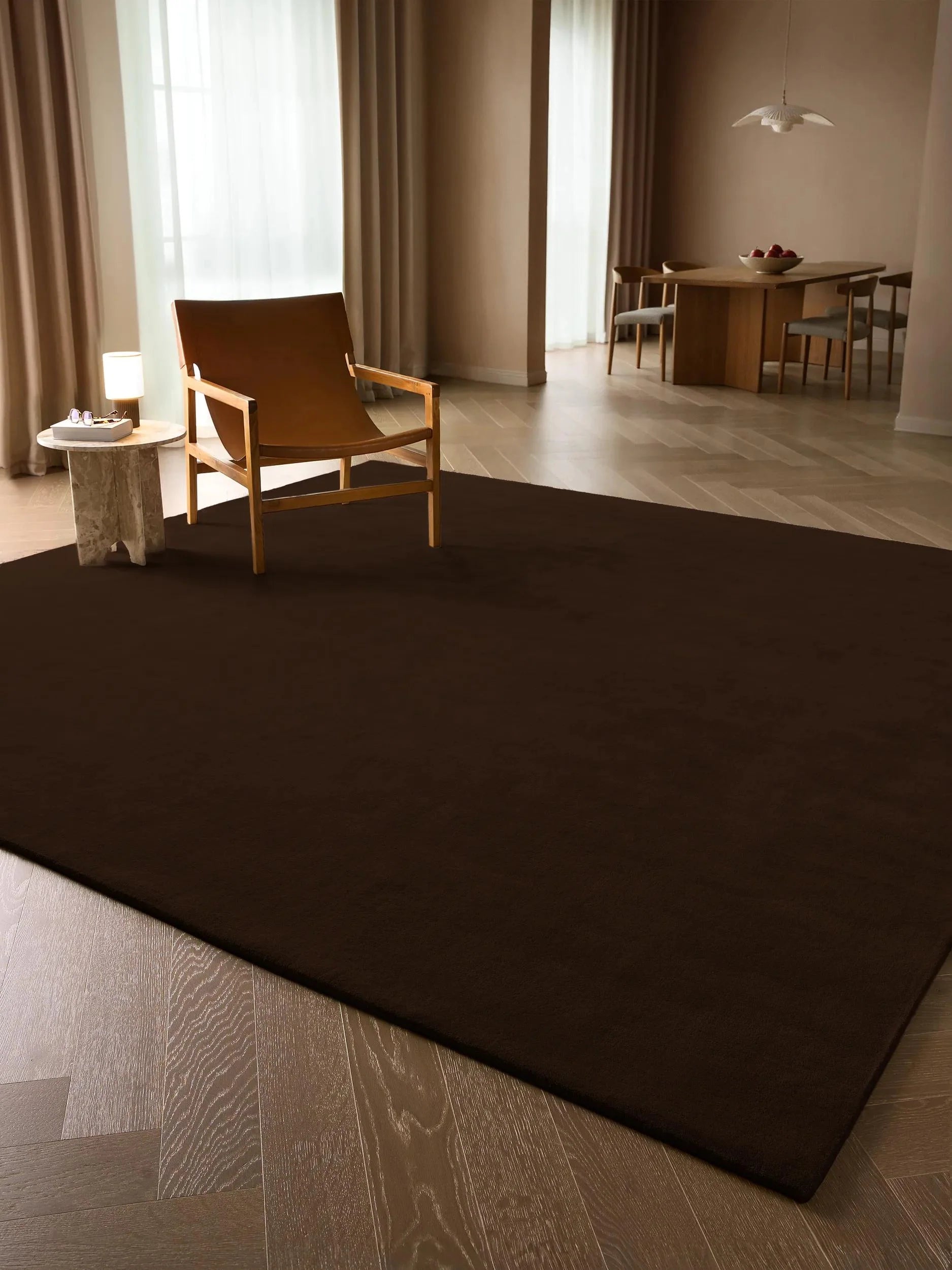 Covor de lână Mono Dark Brown