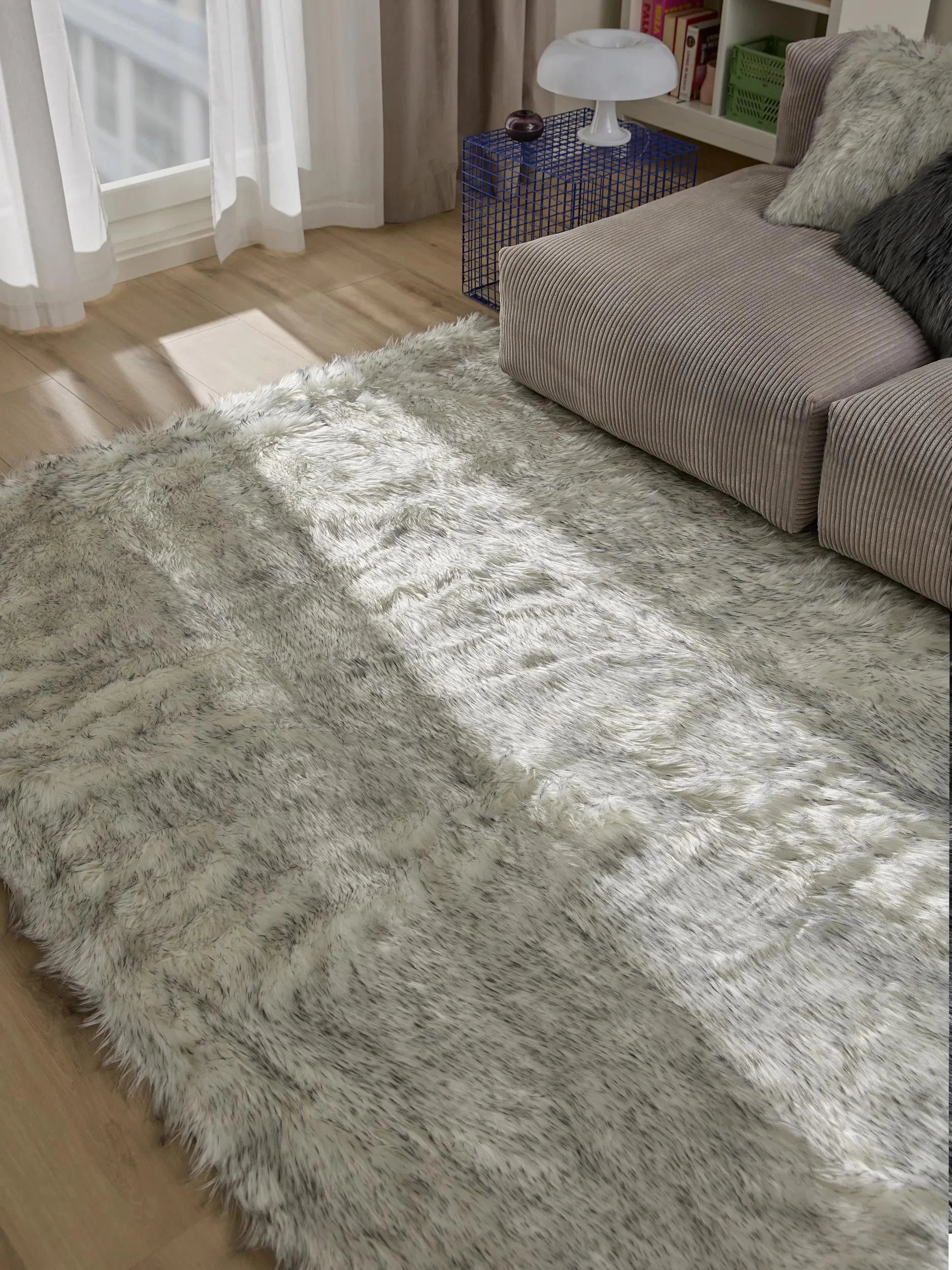Covor Shaggy lavabil Nanuk Black/White