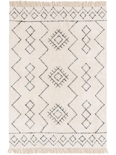 Covor lavabil din bumbac Naomi Cream