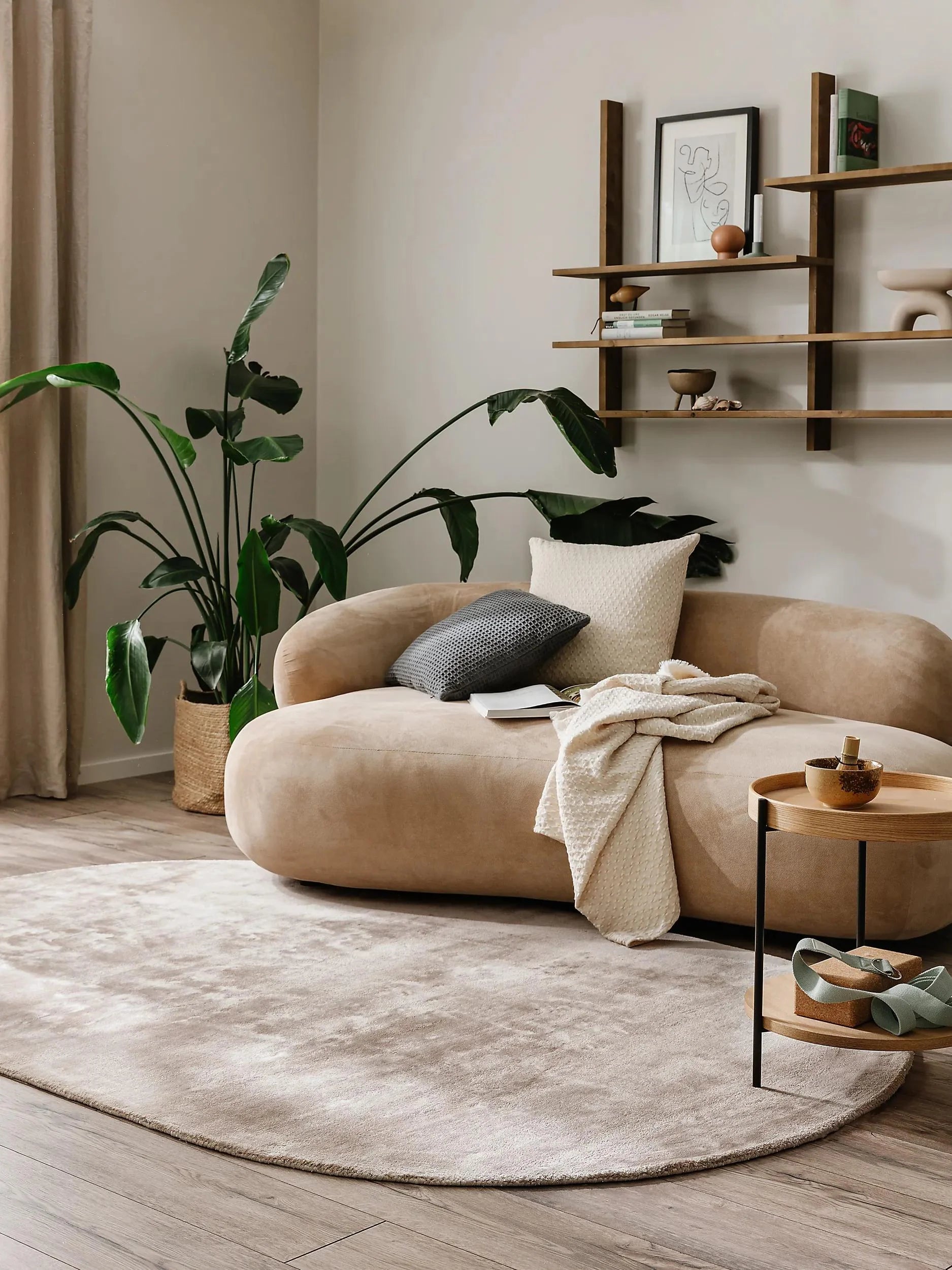 Covor din vâscoză Oval Nela Taupe 