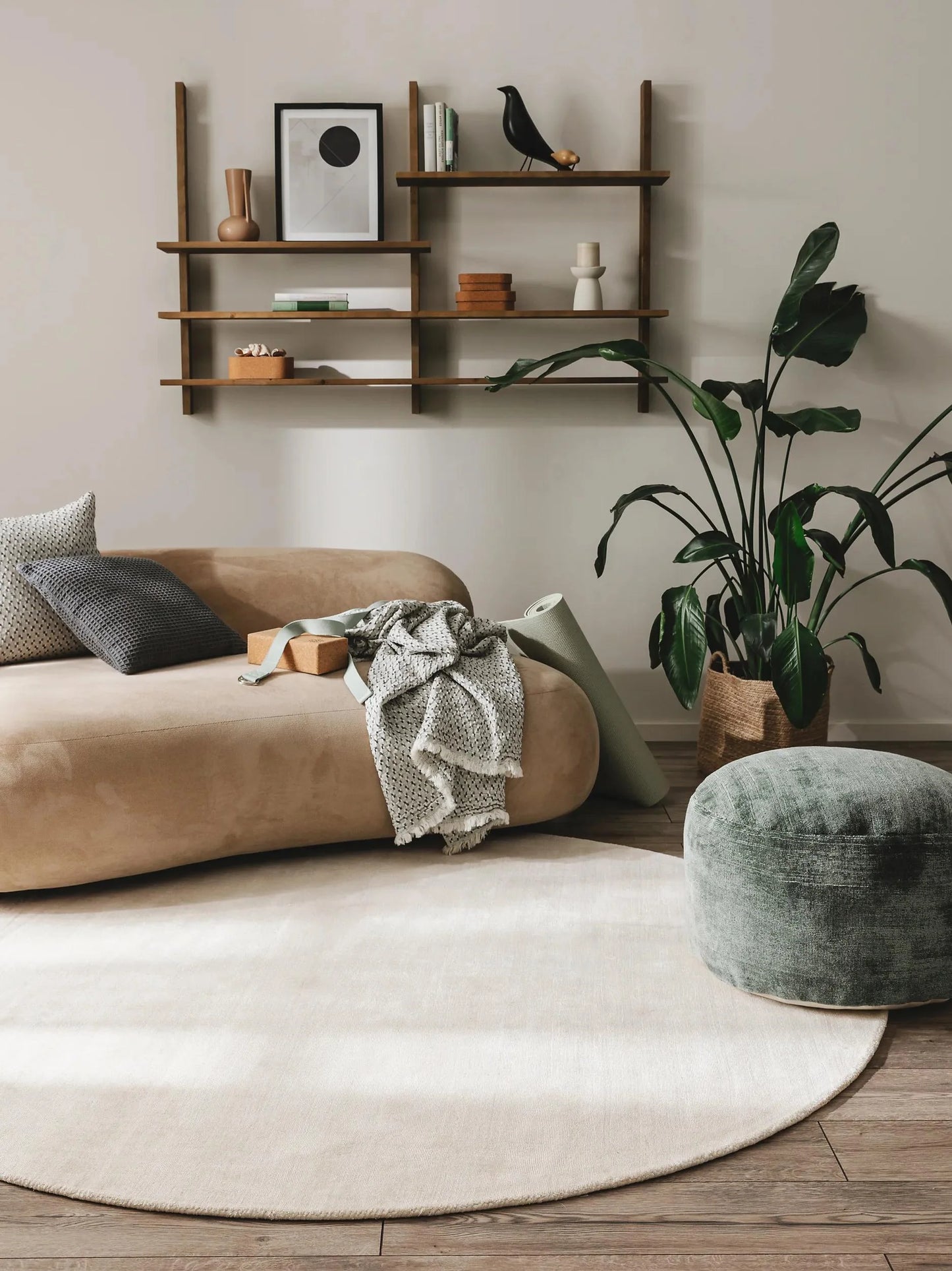 Covor din vâscoză Round Nova Cream 