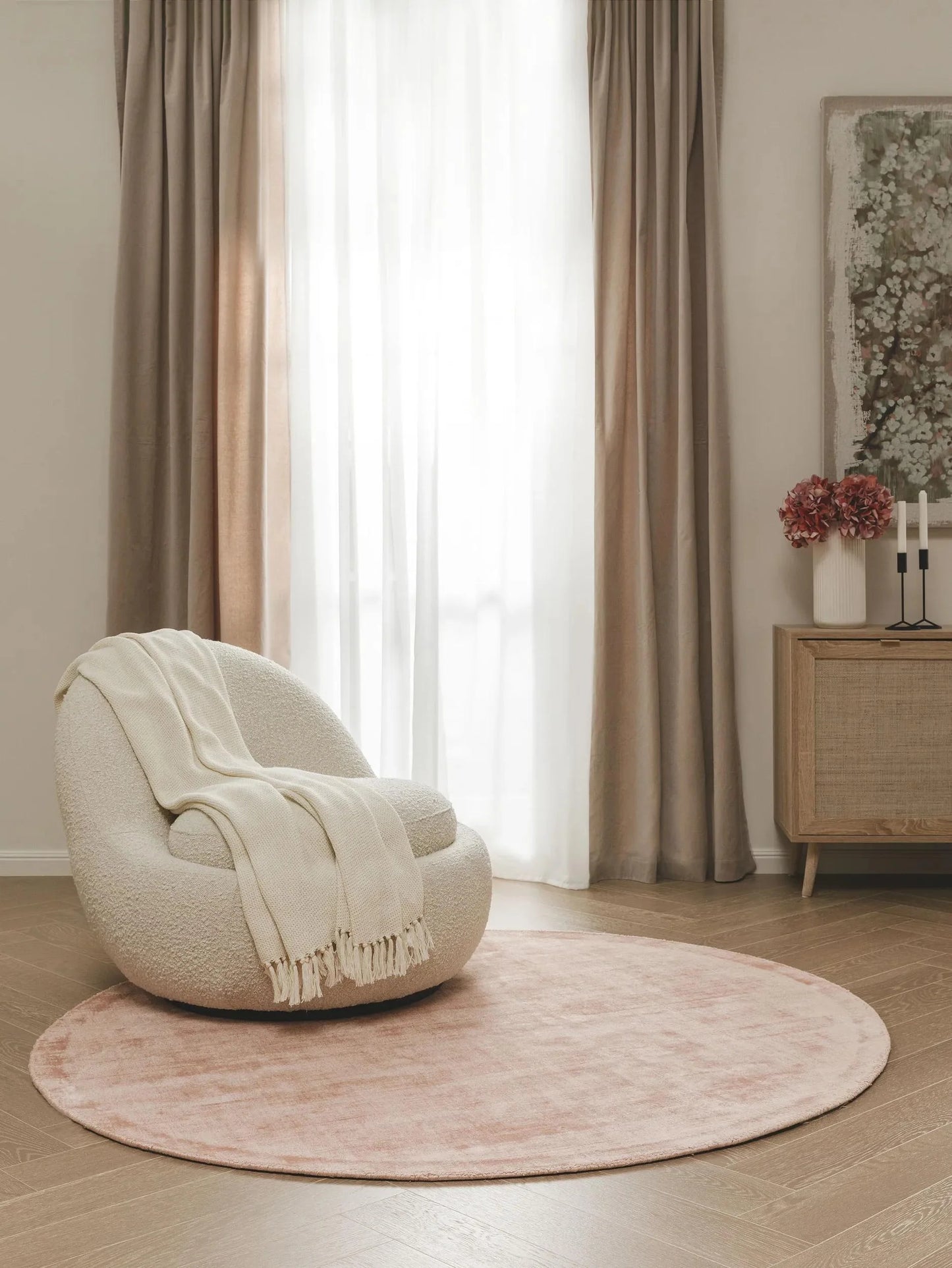 Covor din vâscoză Round Nova Rose 