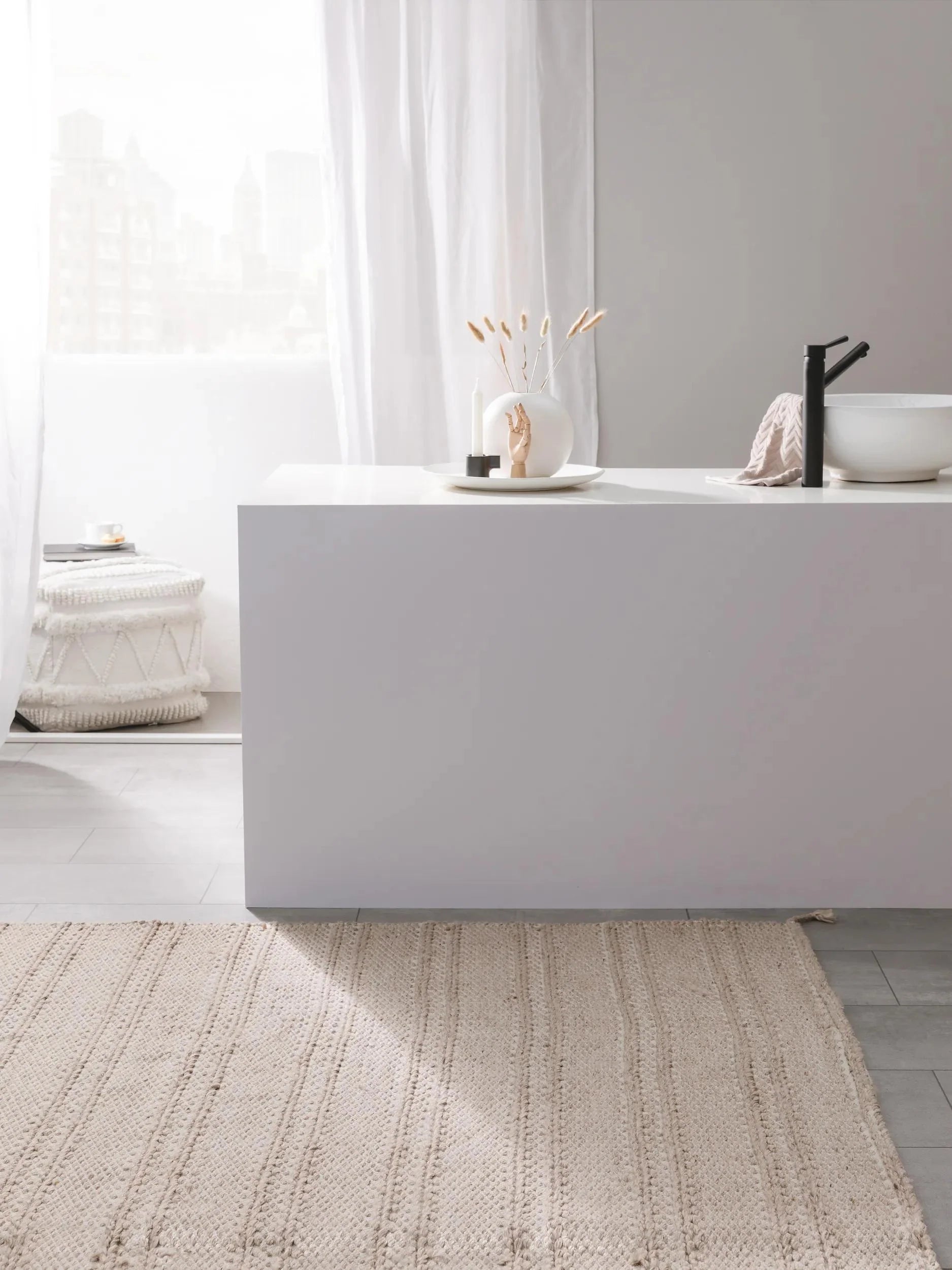 Covor din materiale reciclate Rene Beige 