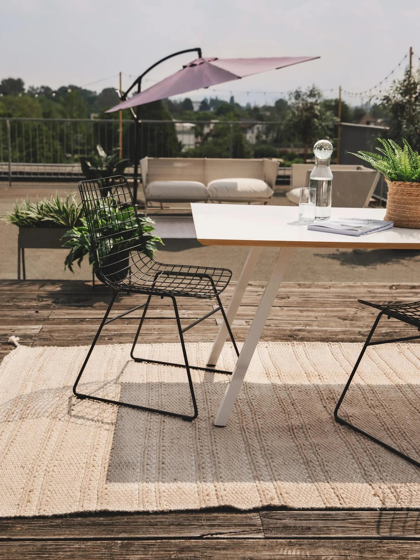 Covor din materiale reciclate Rene Beige 