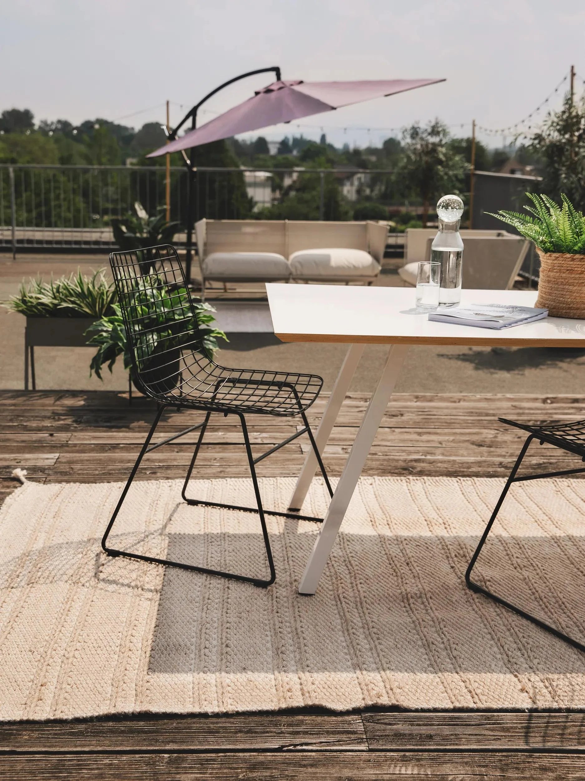 Covor din materiale reciclate Rene Beige 