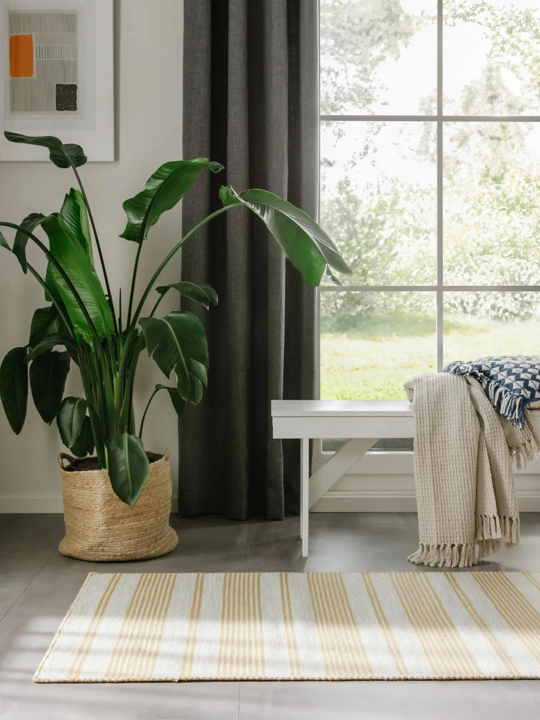 Covoraș îngust/preș - interior/exterior Rida Beige/Yellow
