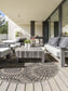 Covor rotund interior/exterior River Blue 