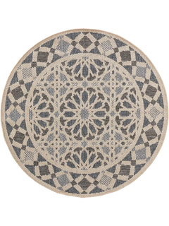 Covor rotund interior/exterior River Beige/Blue