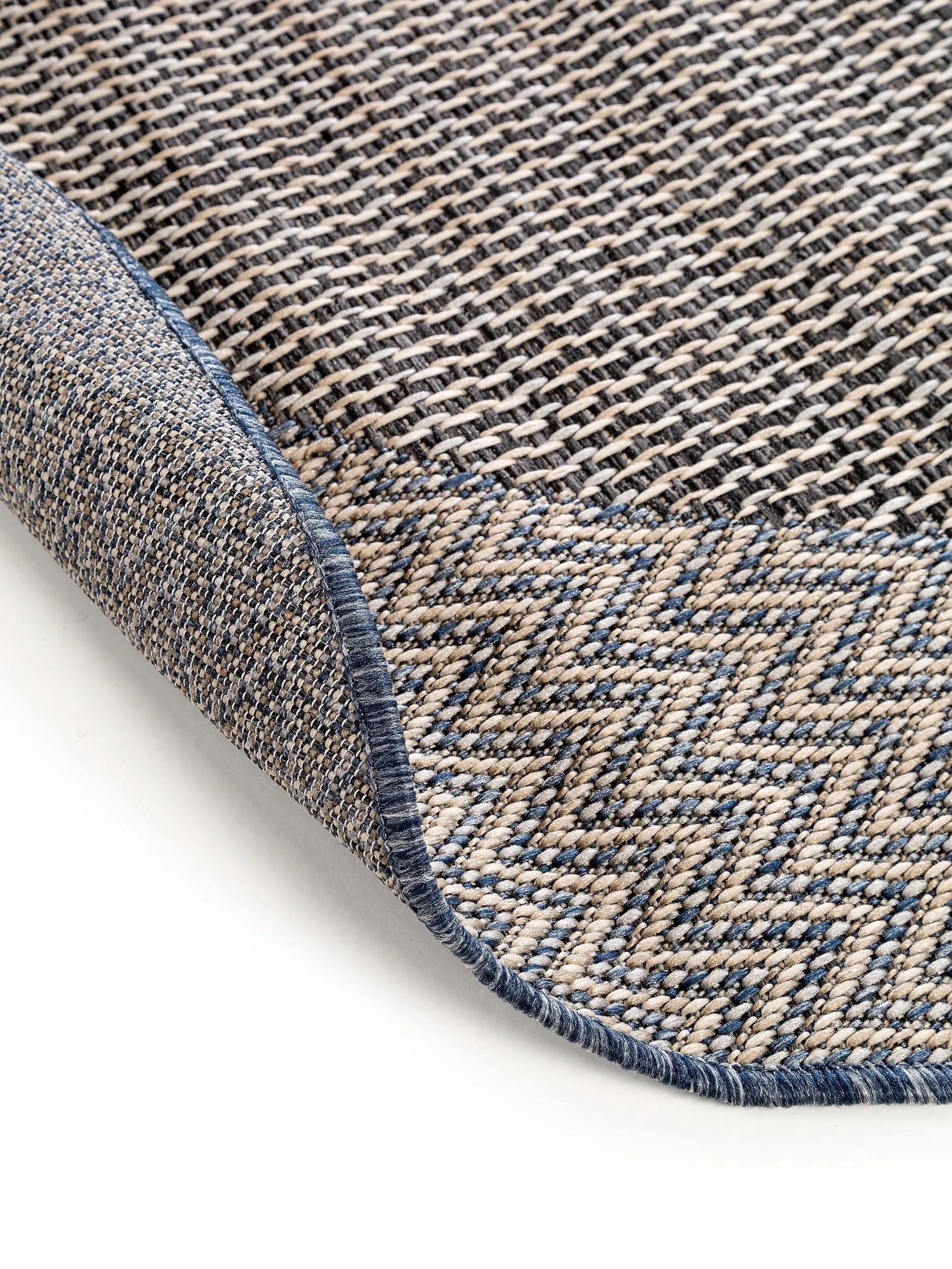 Covor rotund interior/exterior River Beige/Blue