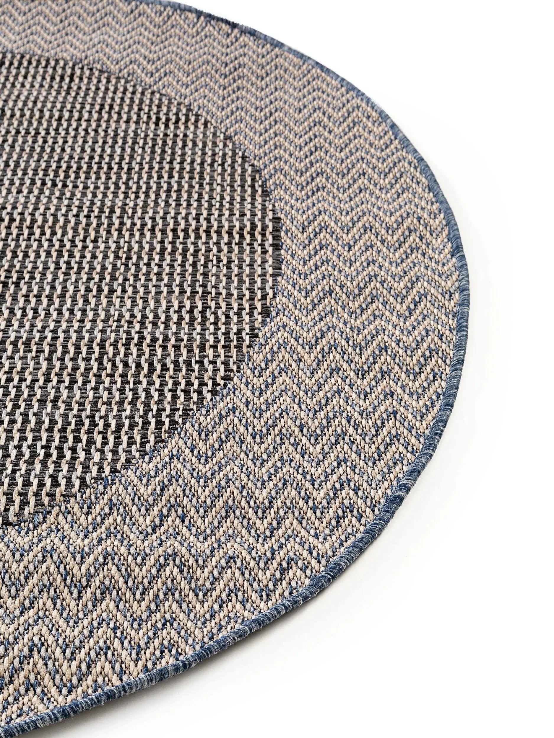 Covor rotund interior/exterior River Beige/Blue