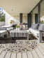Covor rotund interior/exterior River Beige/Blue