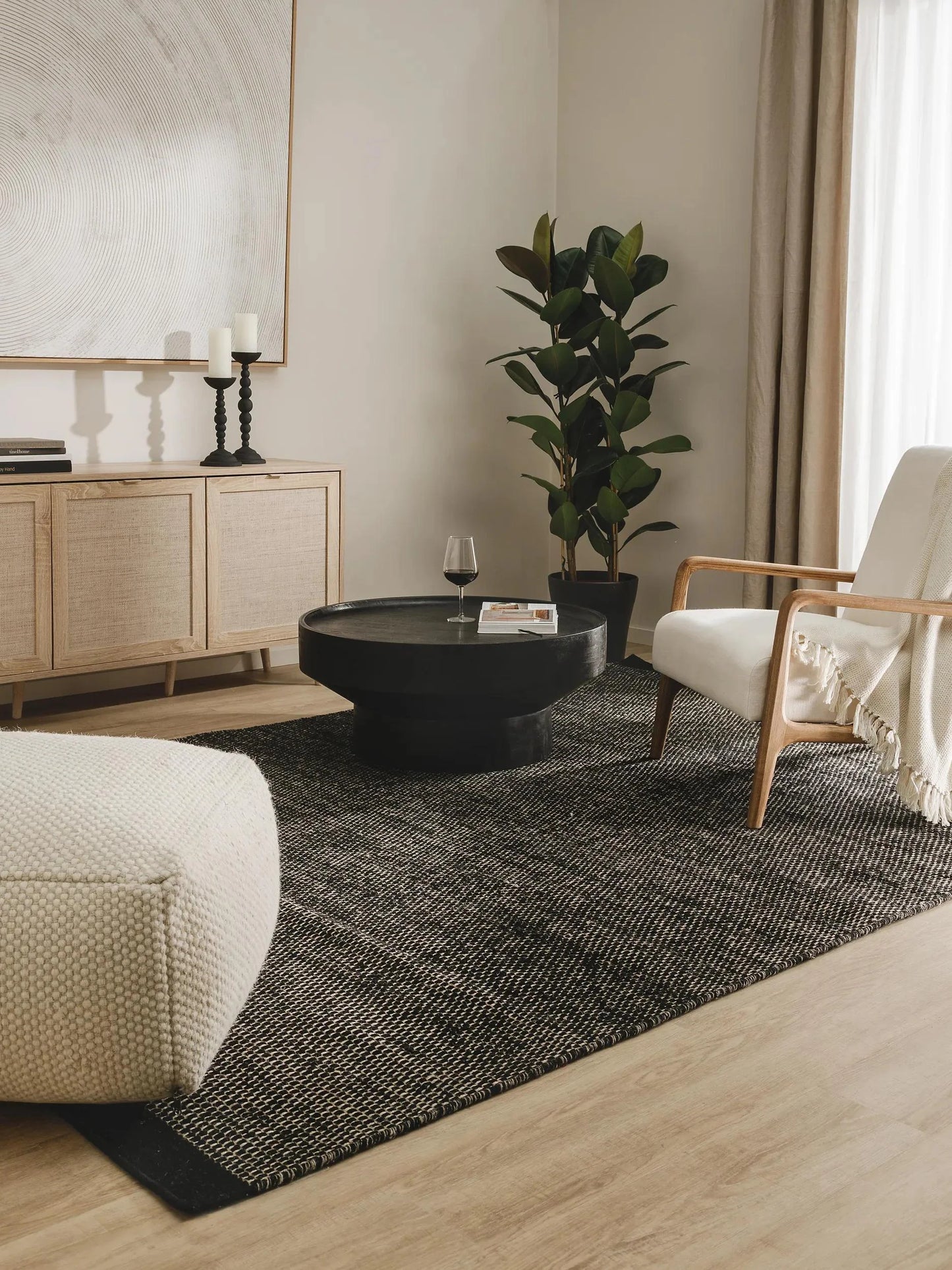 Covor de lână Rocco Black/White 