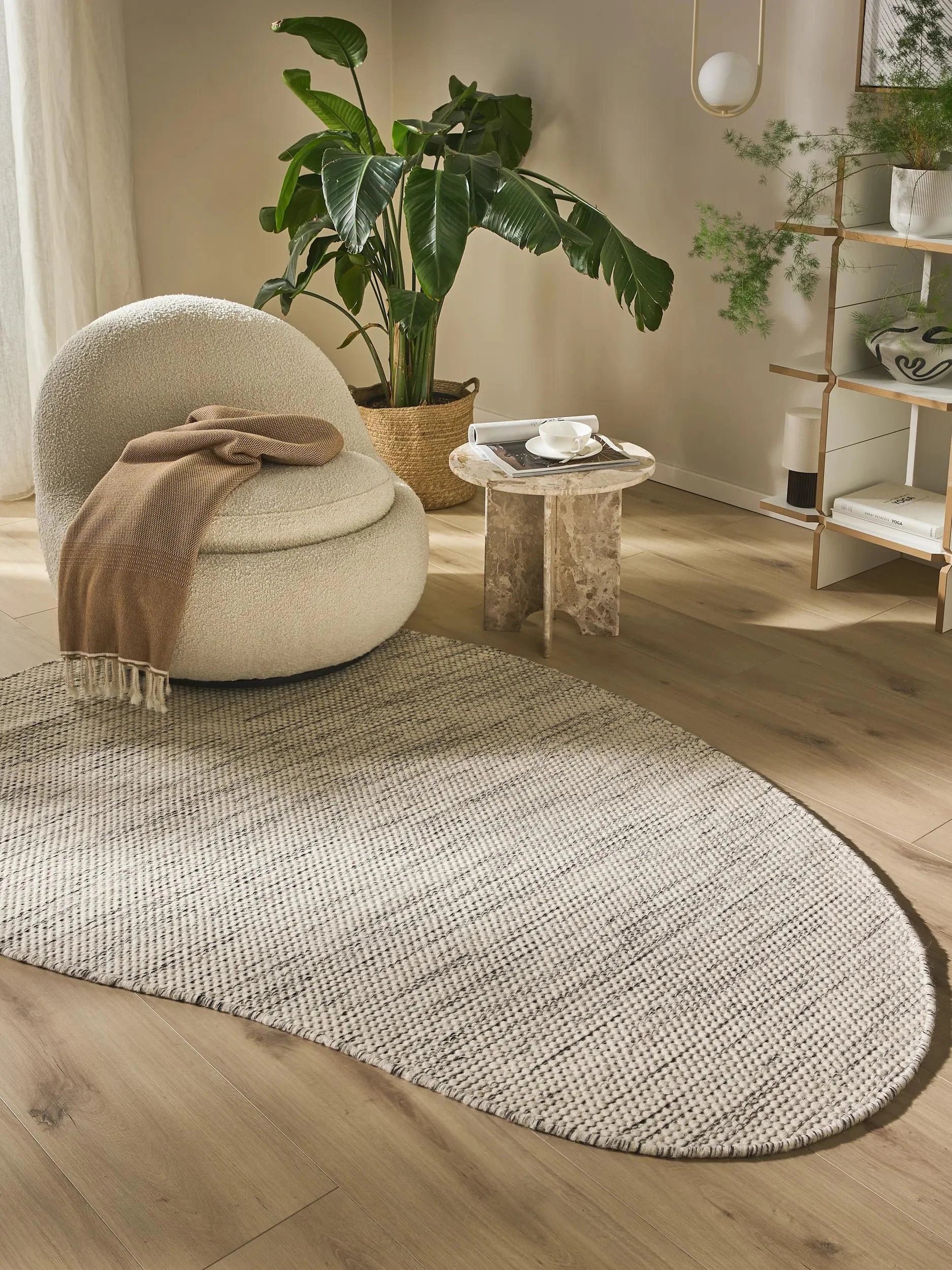 Covor de lână Rocco Beige/Black