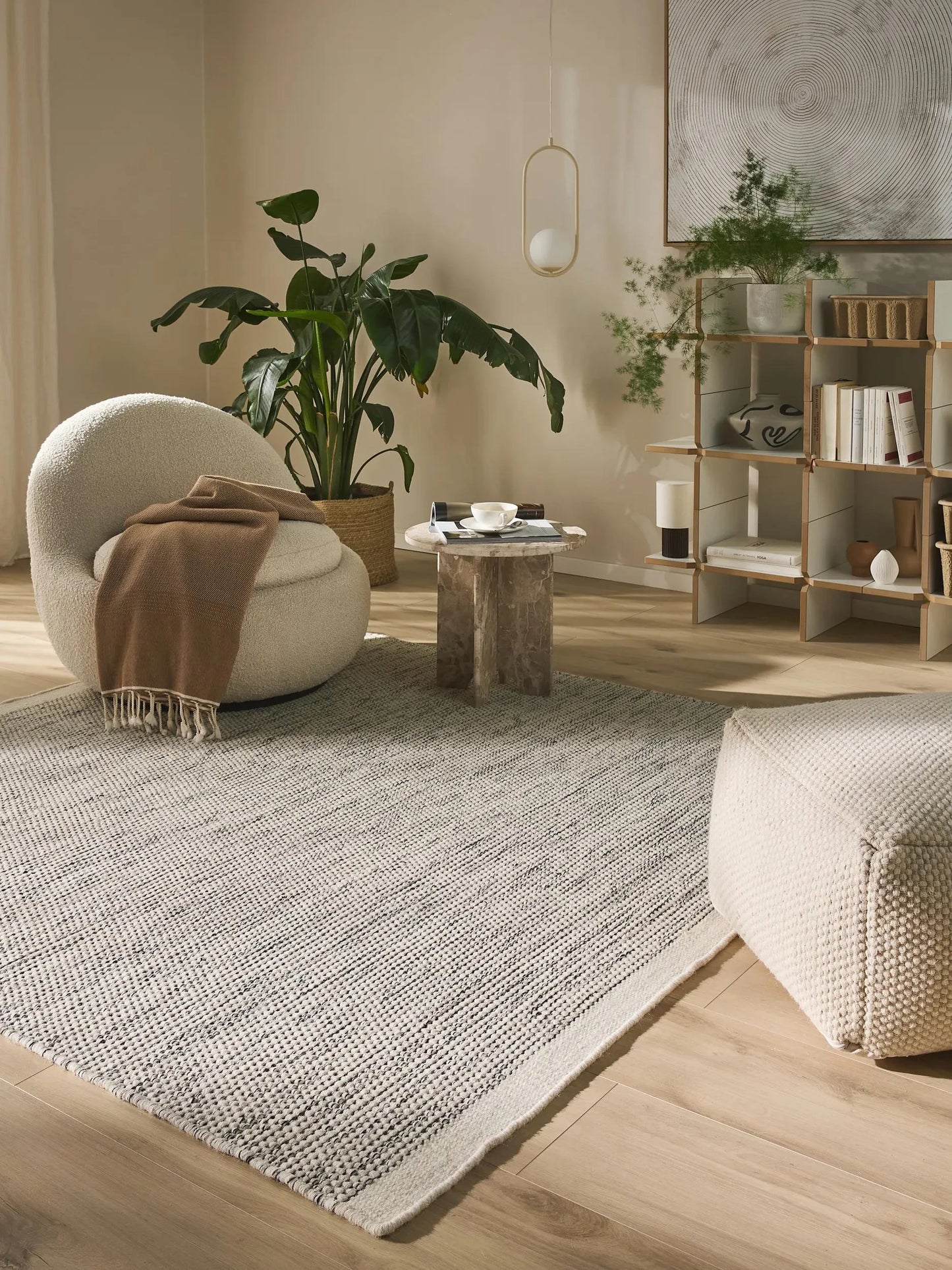 Covor de lână Rocco Beige/Black