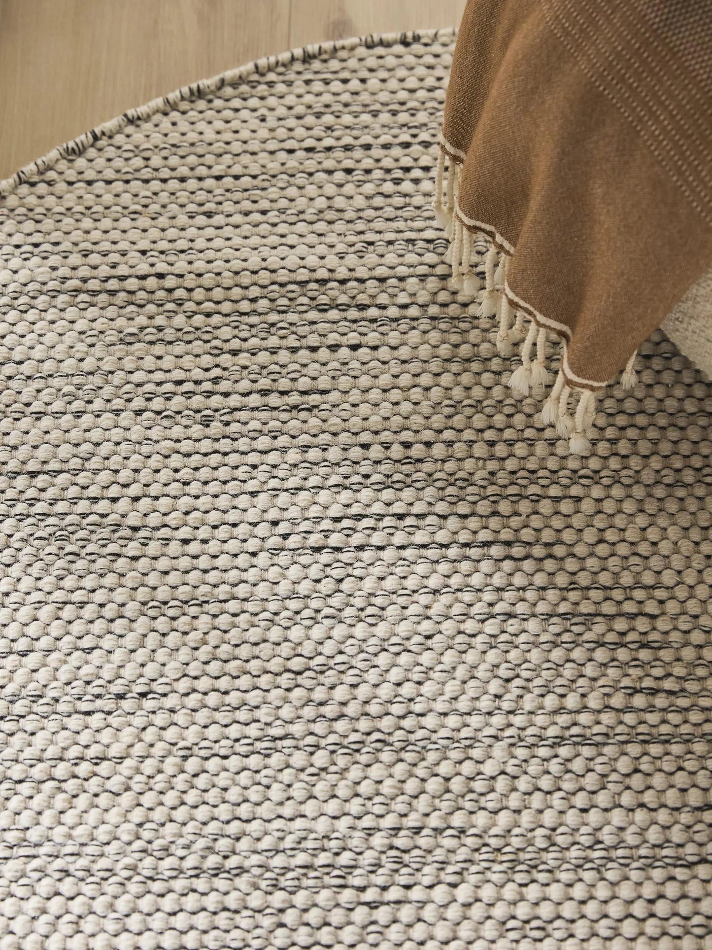 Covor de lână Rocco Beige/Black