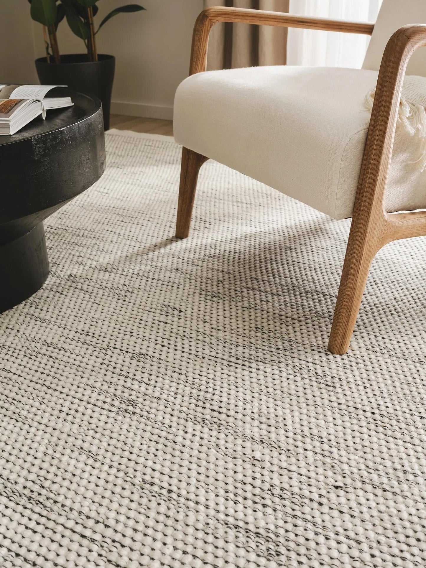 Covor de lână Rocco Beige/Black