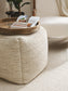 Handmade Wool Pouf/taburet Rocco Cream