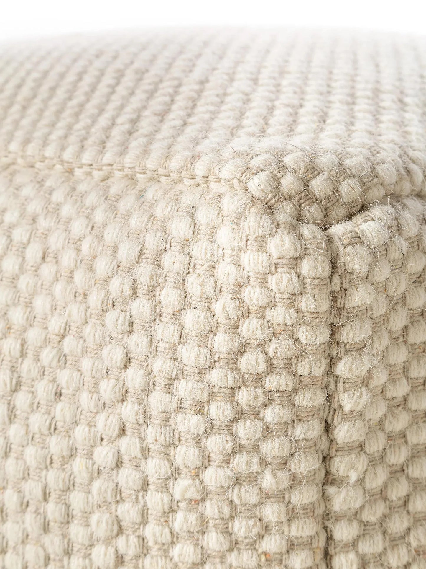 Handmade Wool Pouf/taburet Rocco White