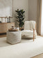 Handmade Wool Pouf/taburet Rocco Beige/Black