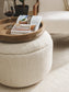 Handmade Wool Pouf/taburet Rocco White