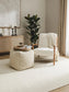 Handmade Wool Pouf/taburet Rocco Cream