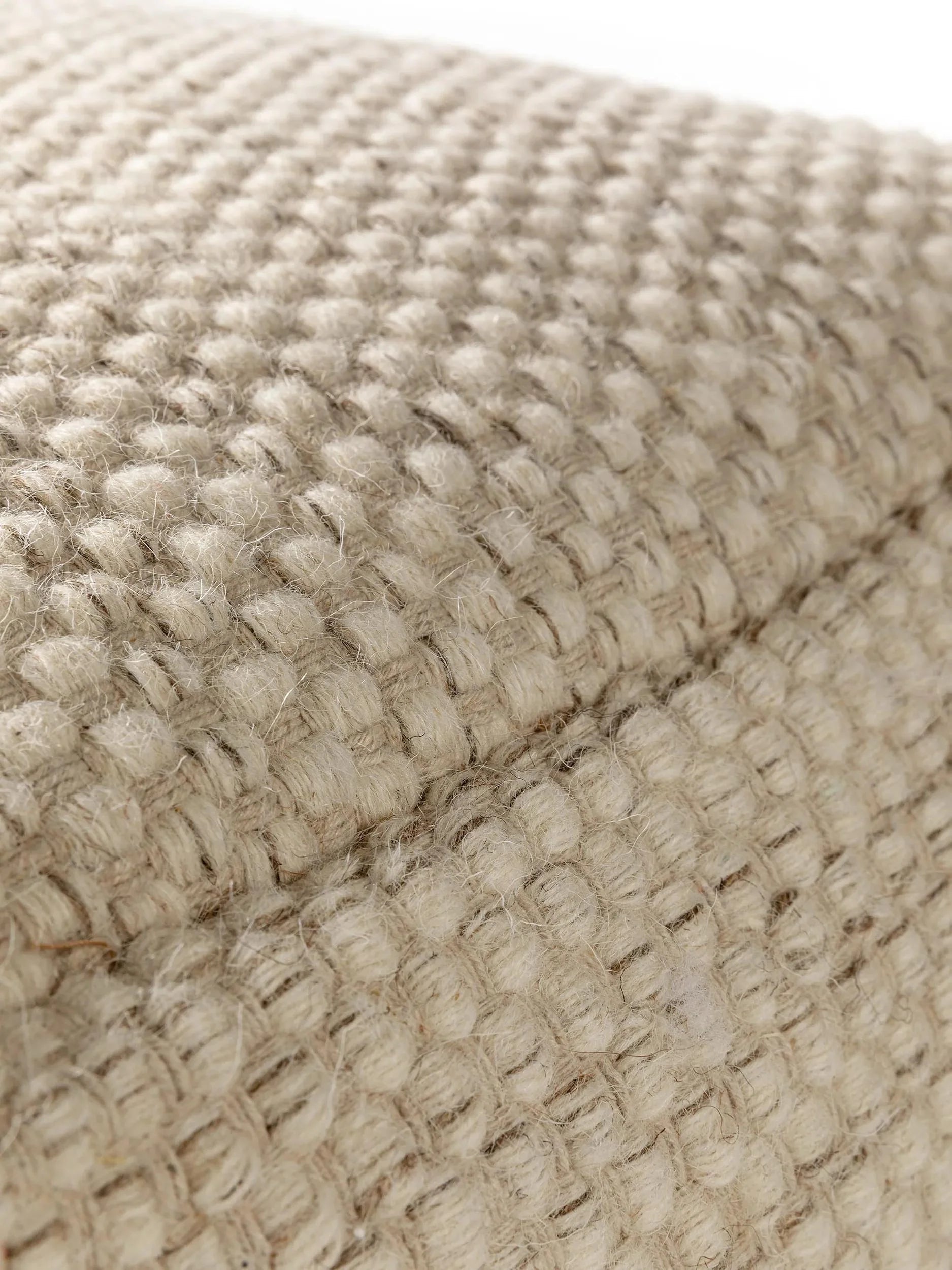 Handmade Wool Pouf/taburet Rocco Cream