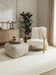 Handmade Wool Pouf/taburet Rocco Beige/Black