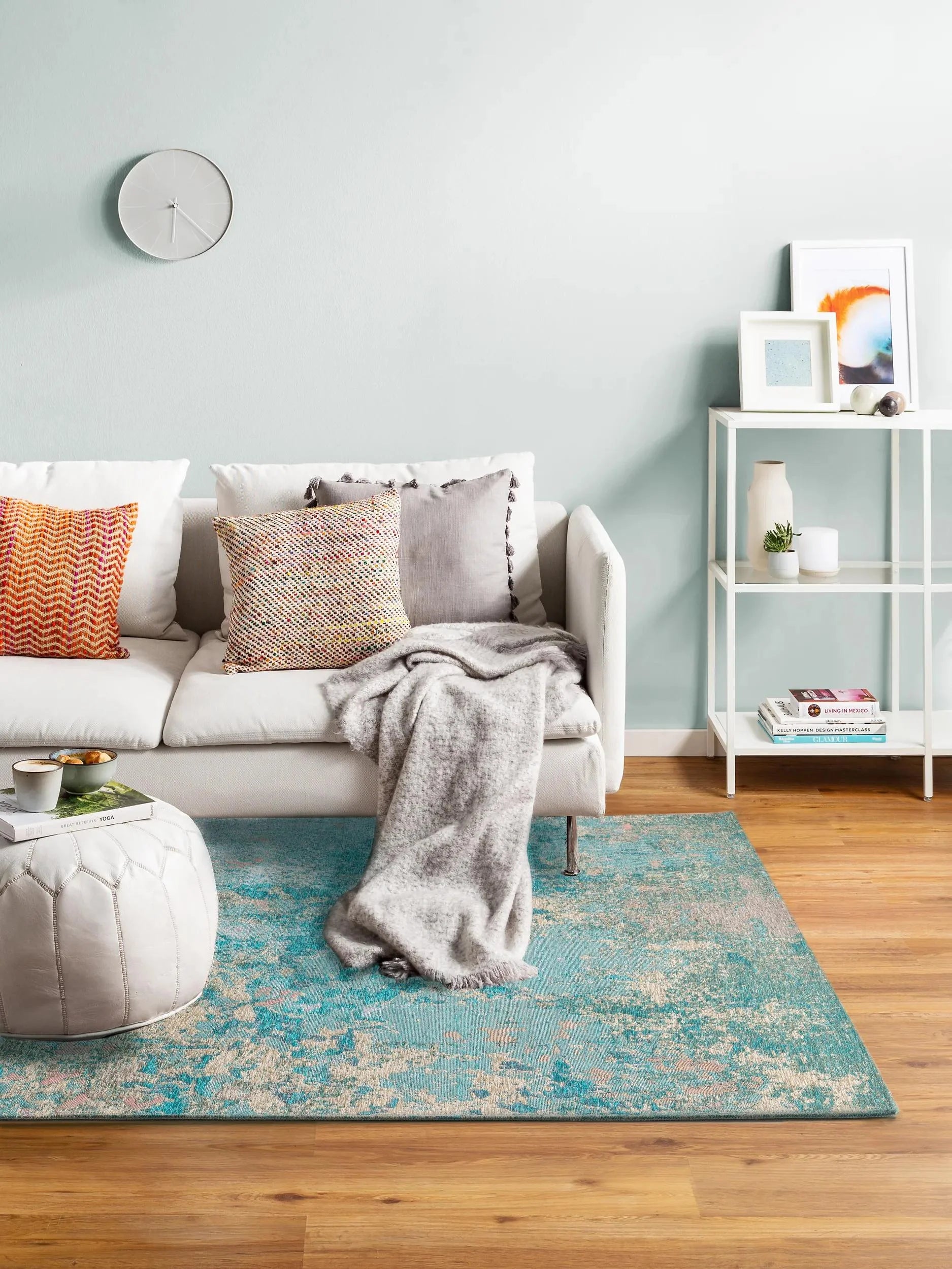 Covor țesătură plată Stay Turquoise 