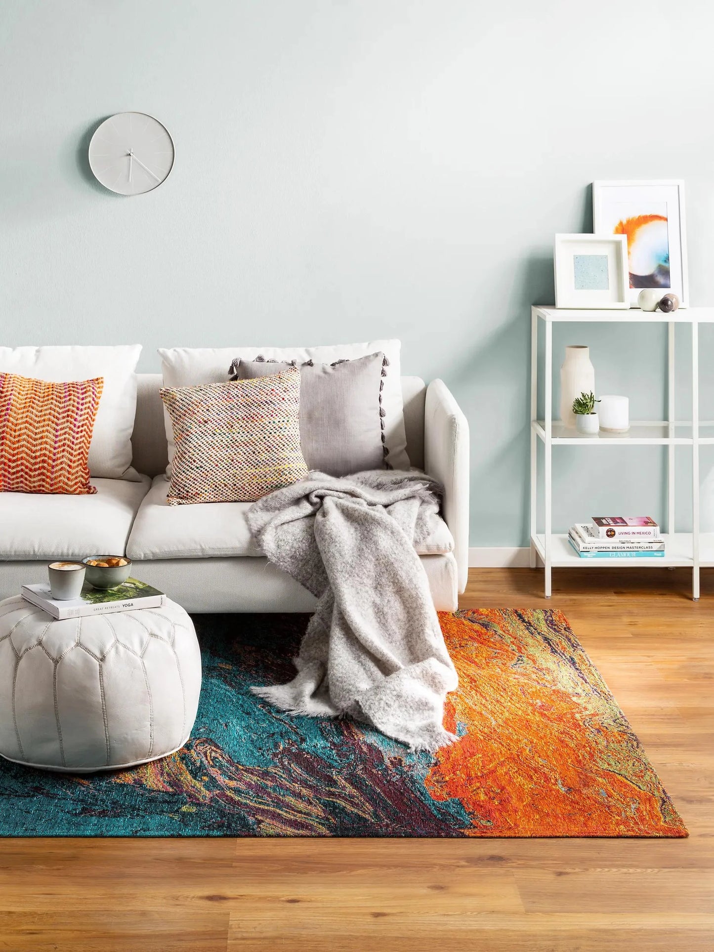 Covor țesătură plată Stay Turquoise