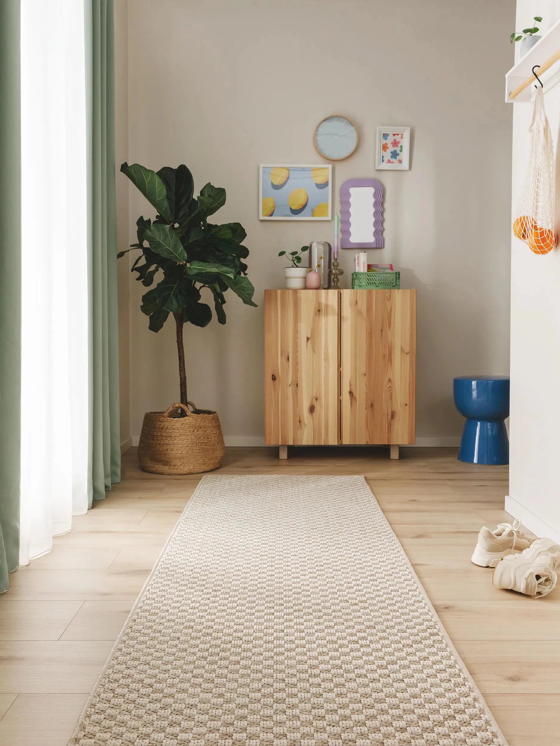 Covoraș îngust/preș - interior/exterior Taissa Cream/Grey 