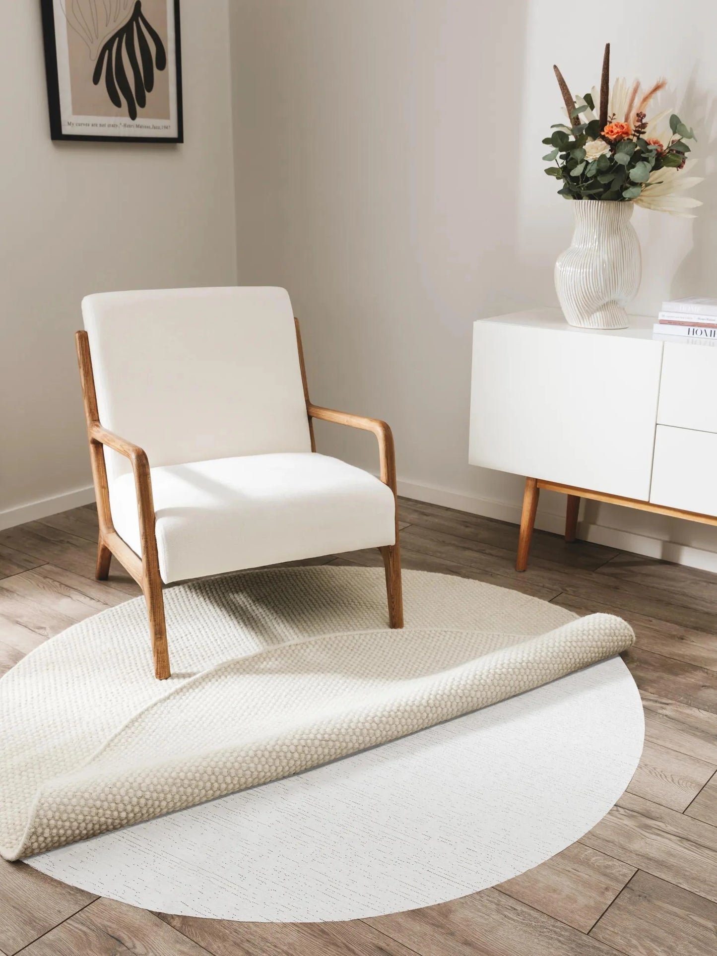 Covor Underlay Prima White Round 