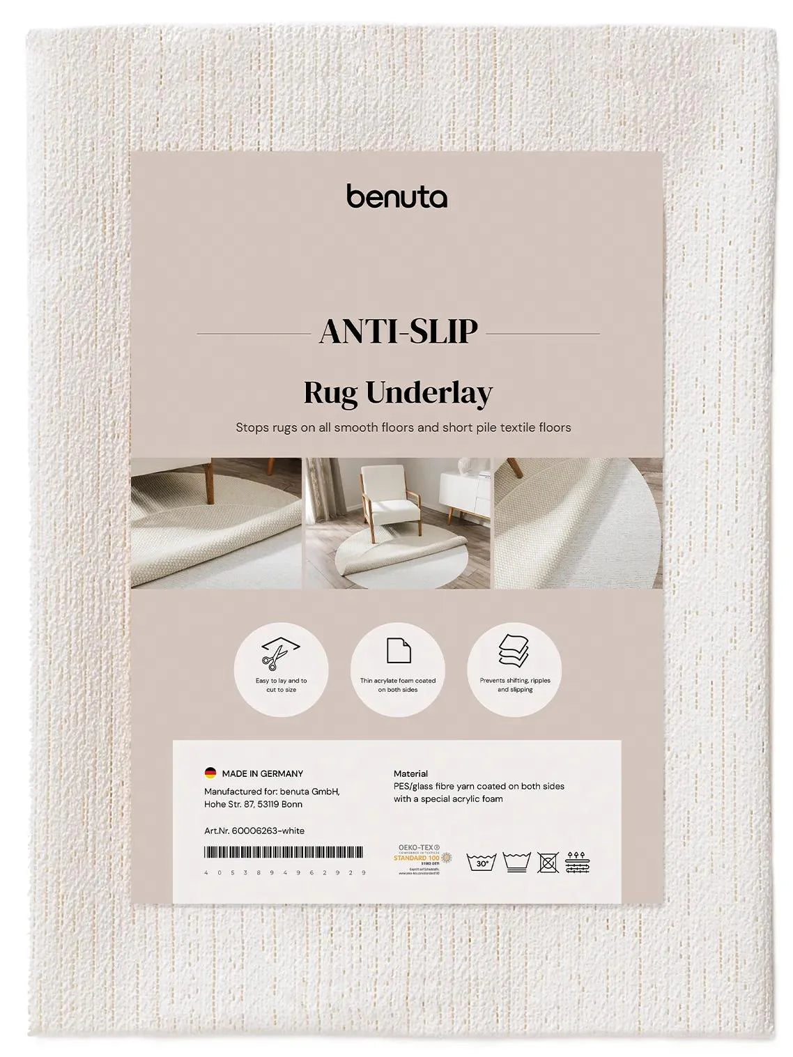Covor Underlay Prima White Round 