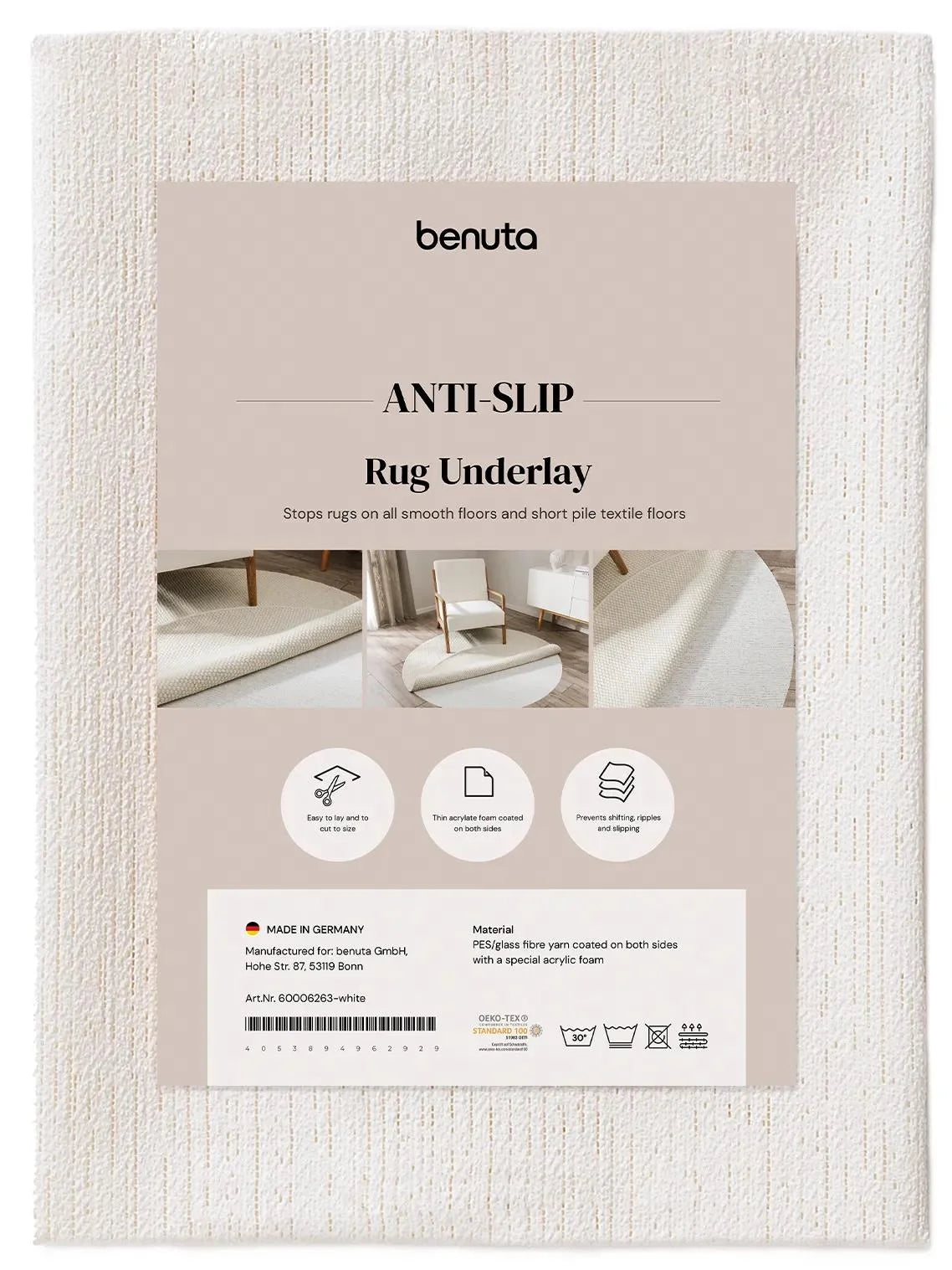 Covor Underlay Prima White Round