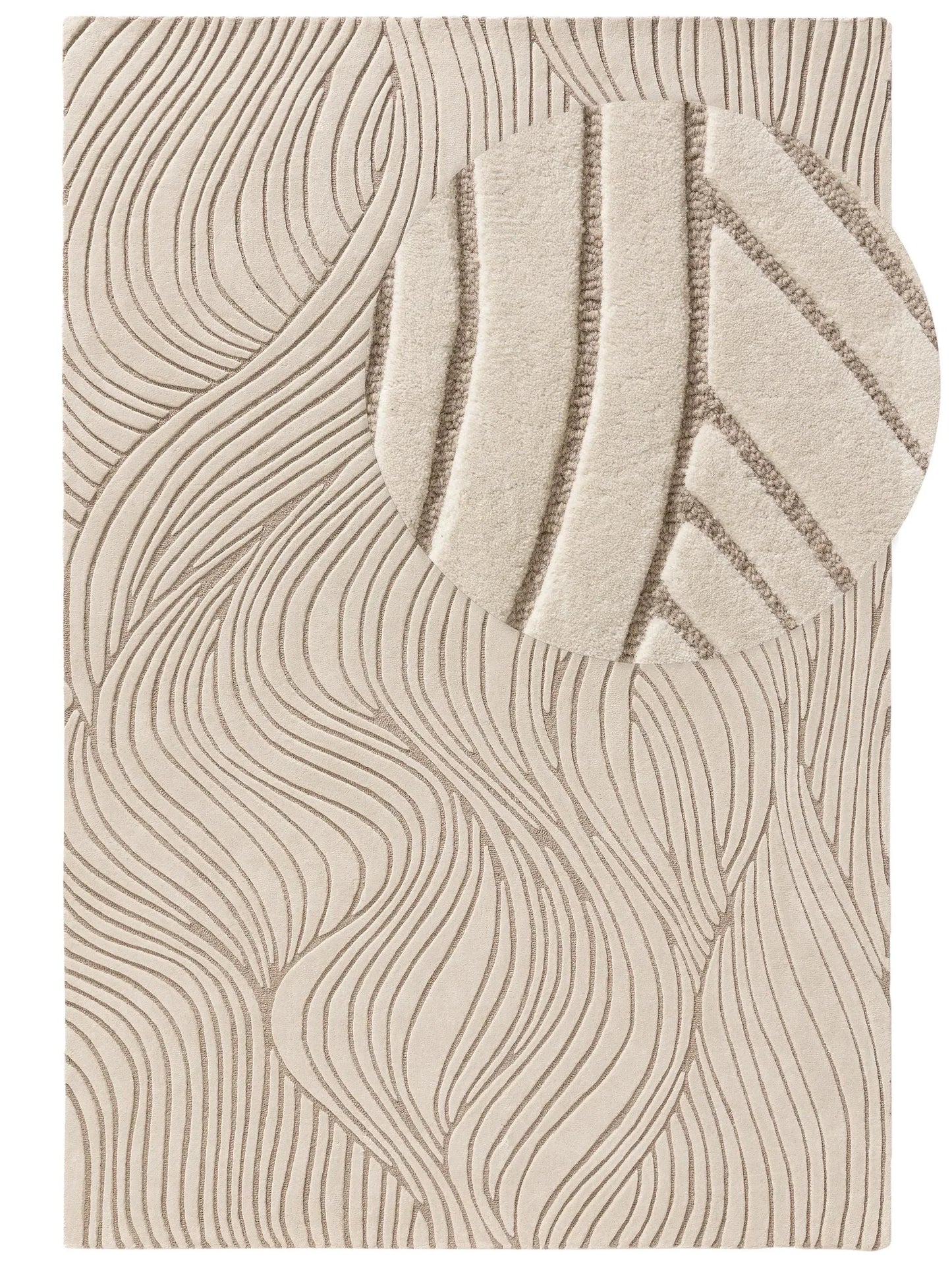 Covor de lână Tess Cream/Taupe 